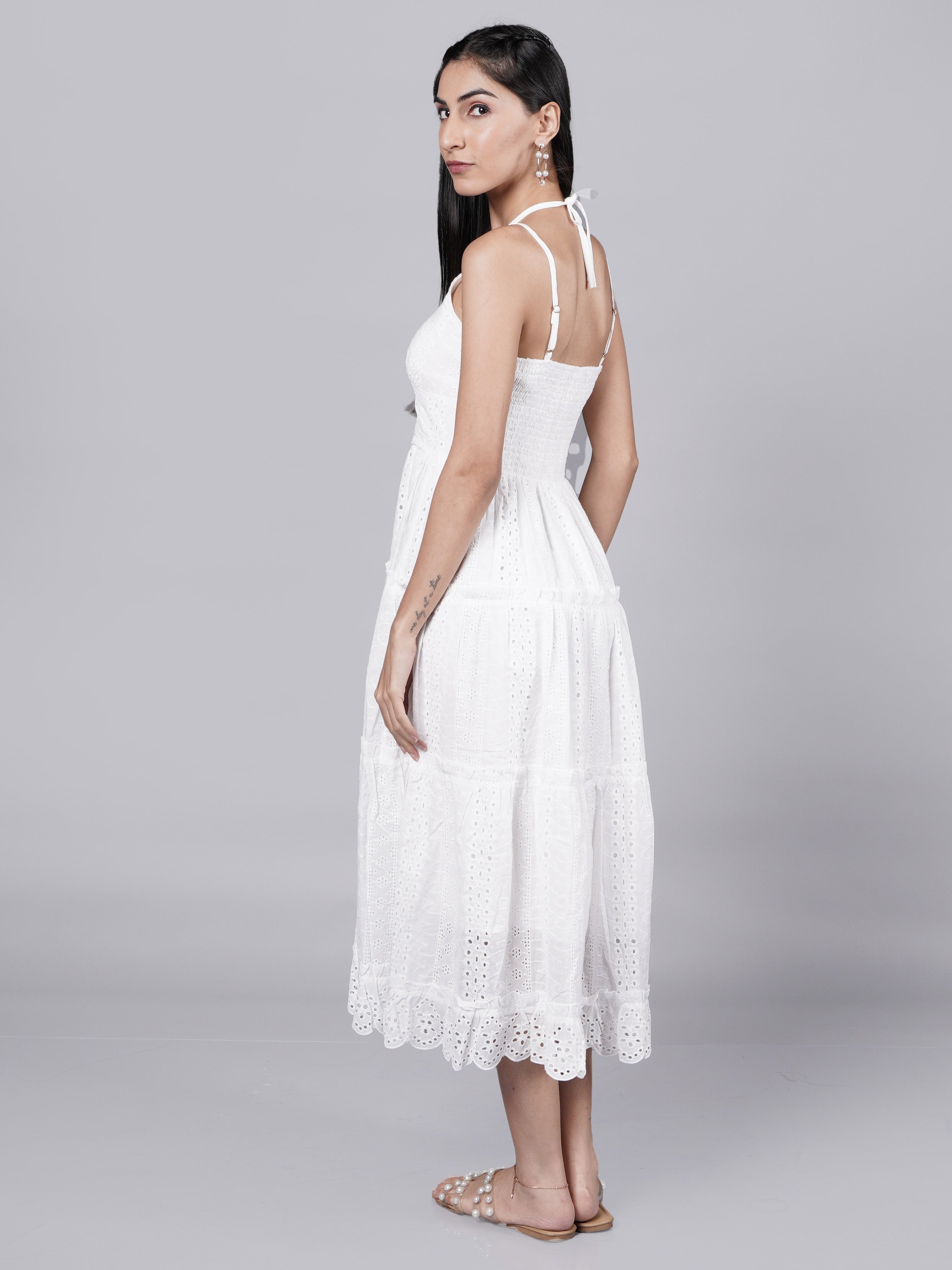 Vintage White Slip Dress With English Embroidery
