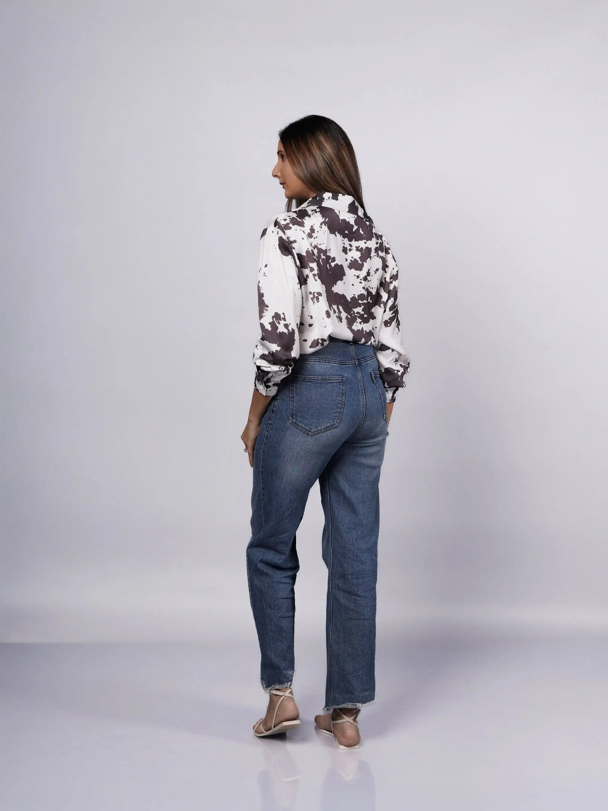 Grey Oversized Satin Shirt