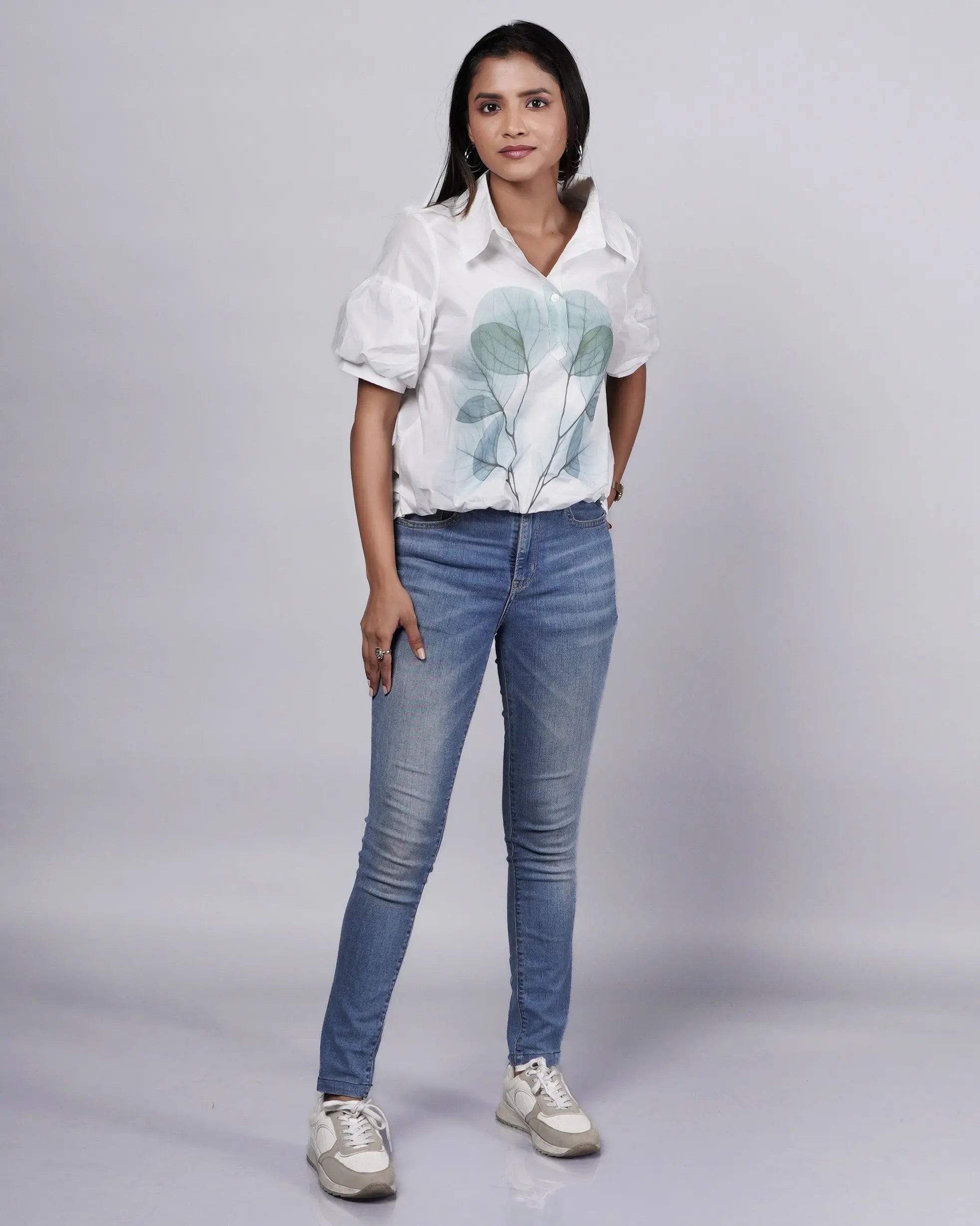 Playful Printed Cotton Puffy Shirt