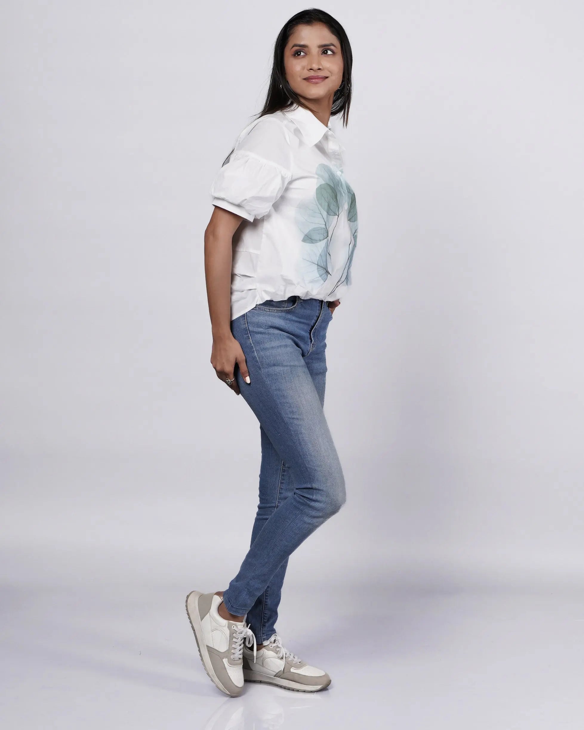 Playful Printed Cotton Puffy Shirt