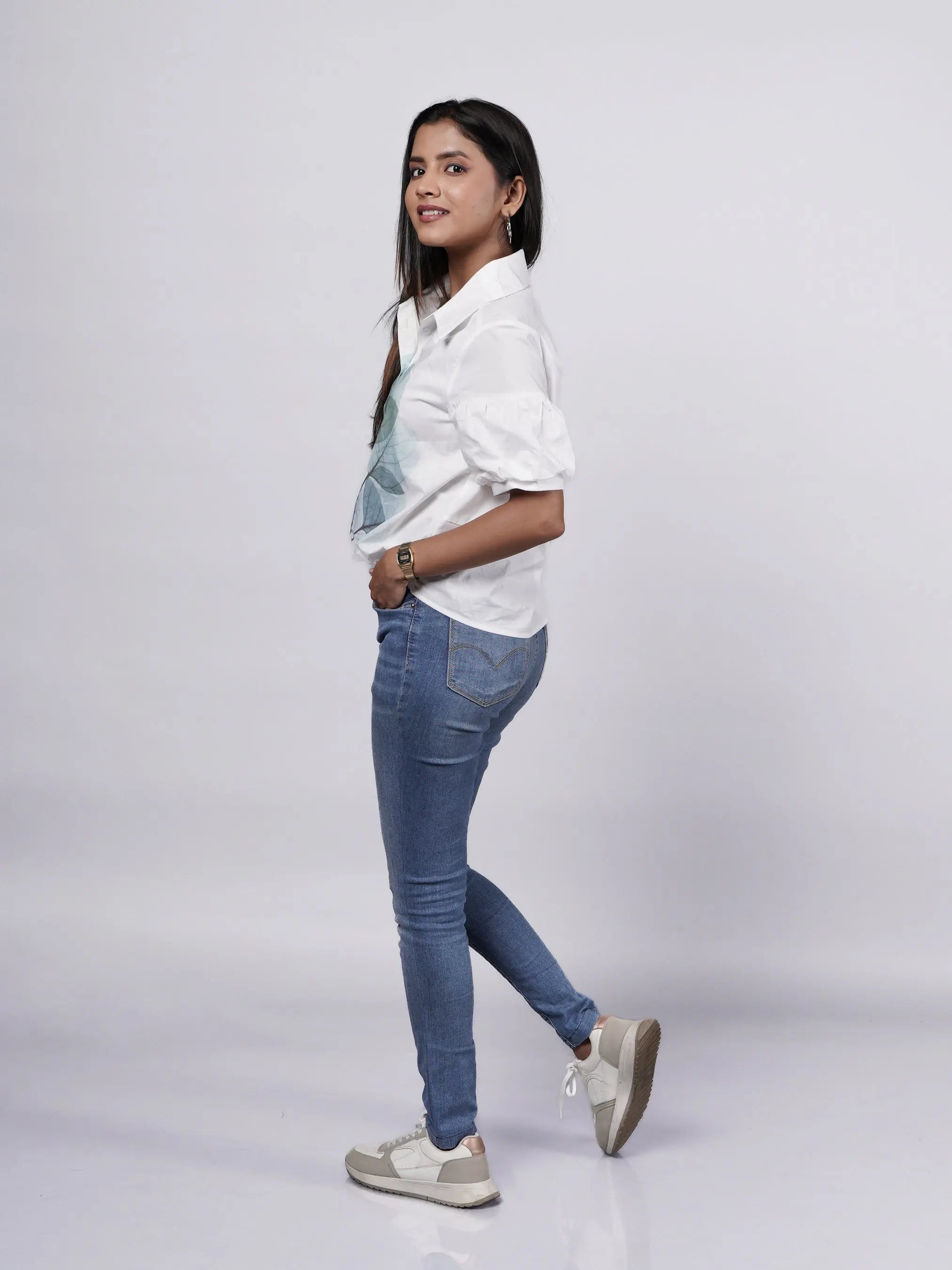 Playful Printed Cotton Puffy Shirt