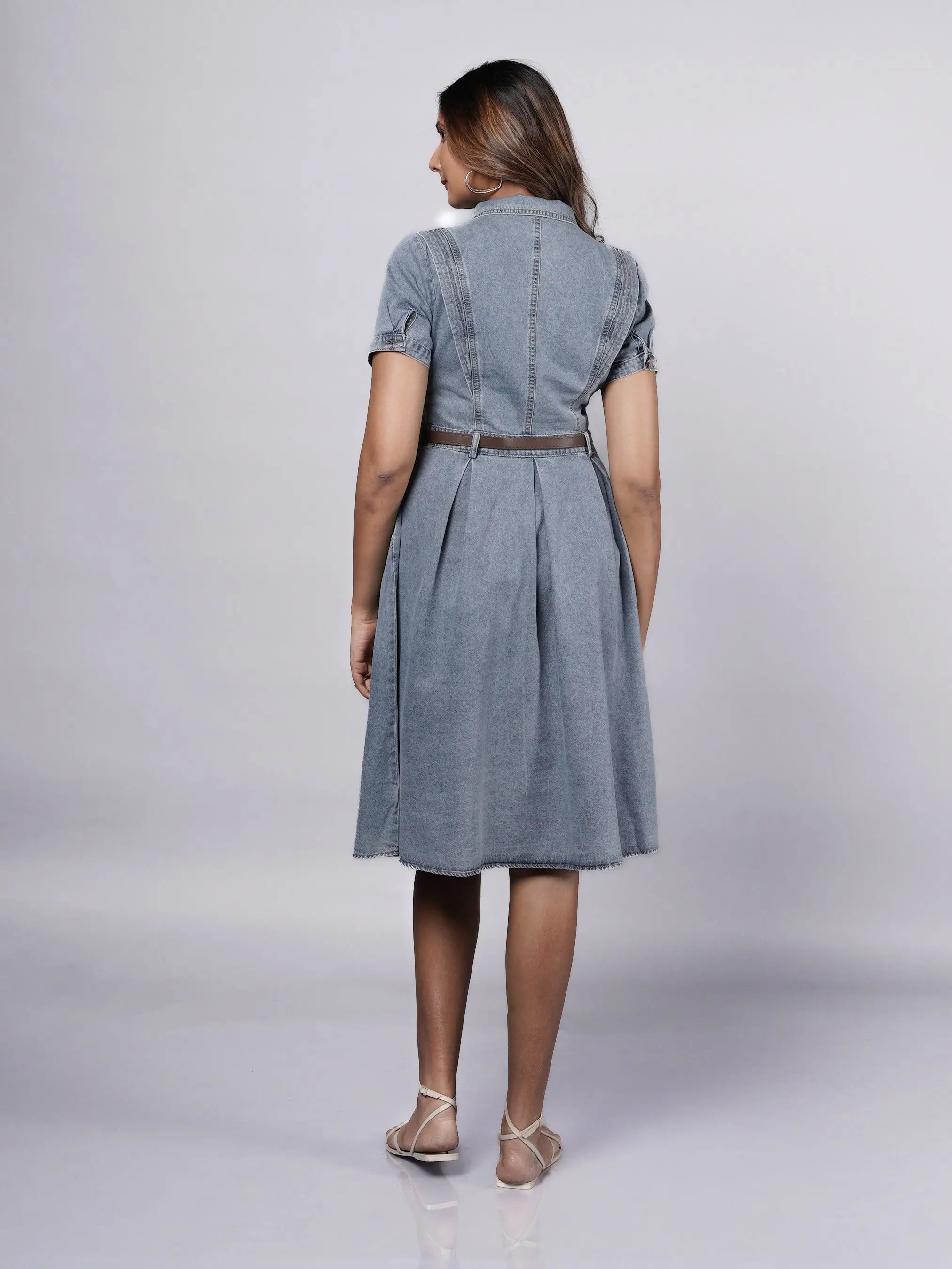 Denim Dress with Aesthetic Details