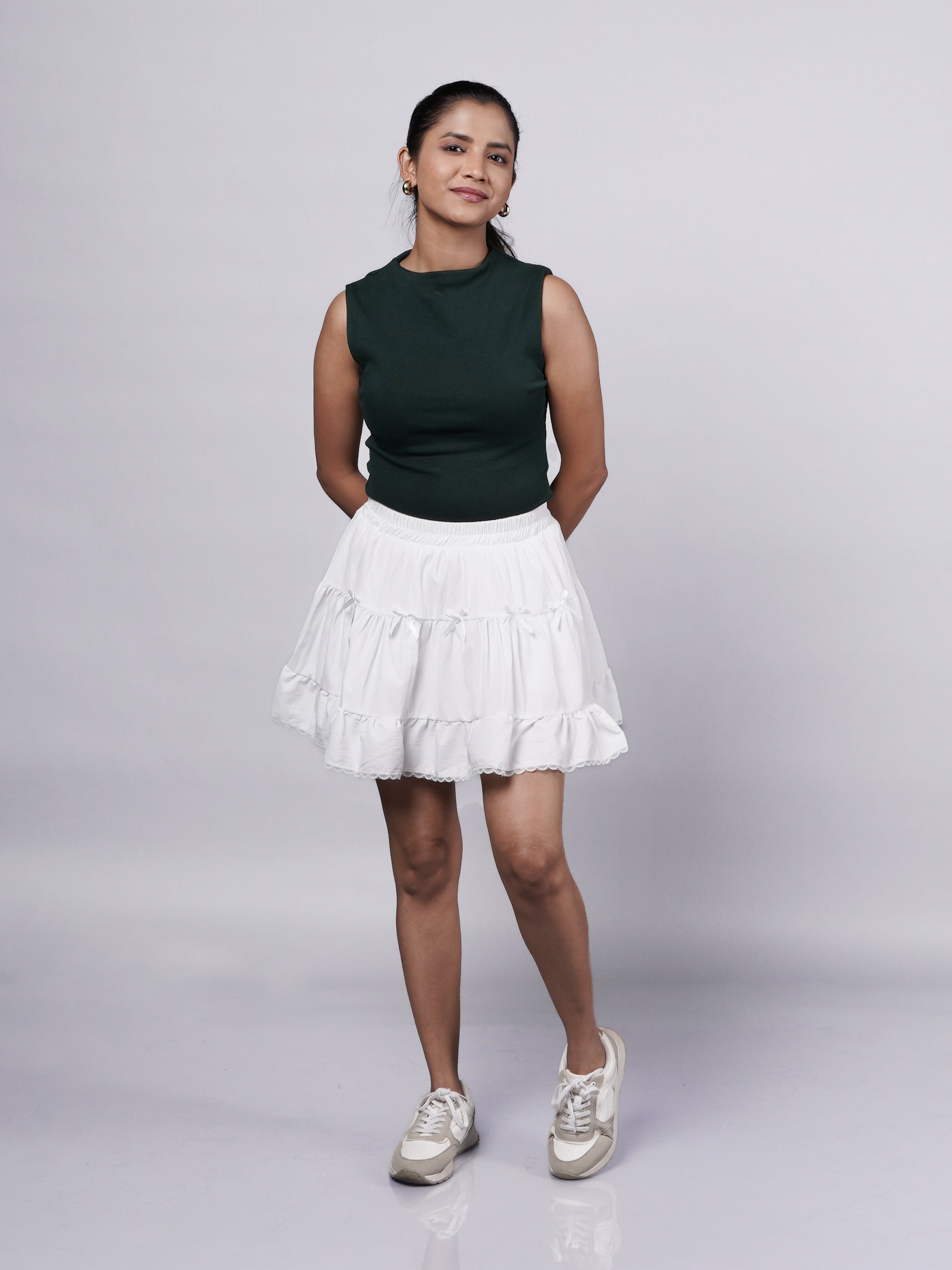 White Y2K Mini Skirt