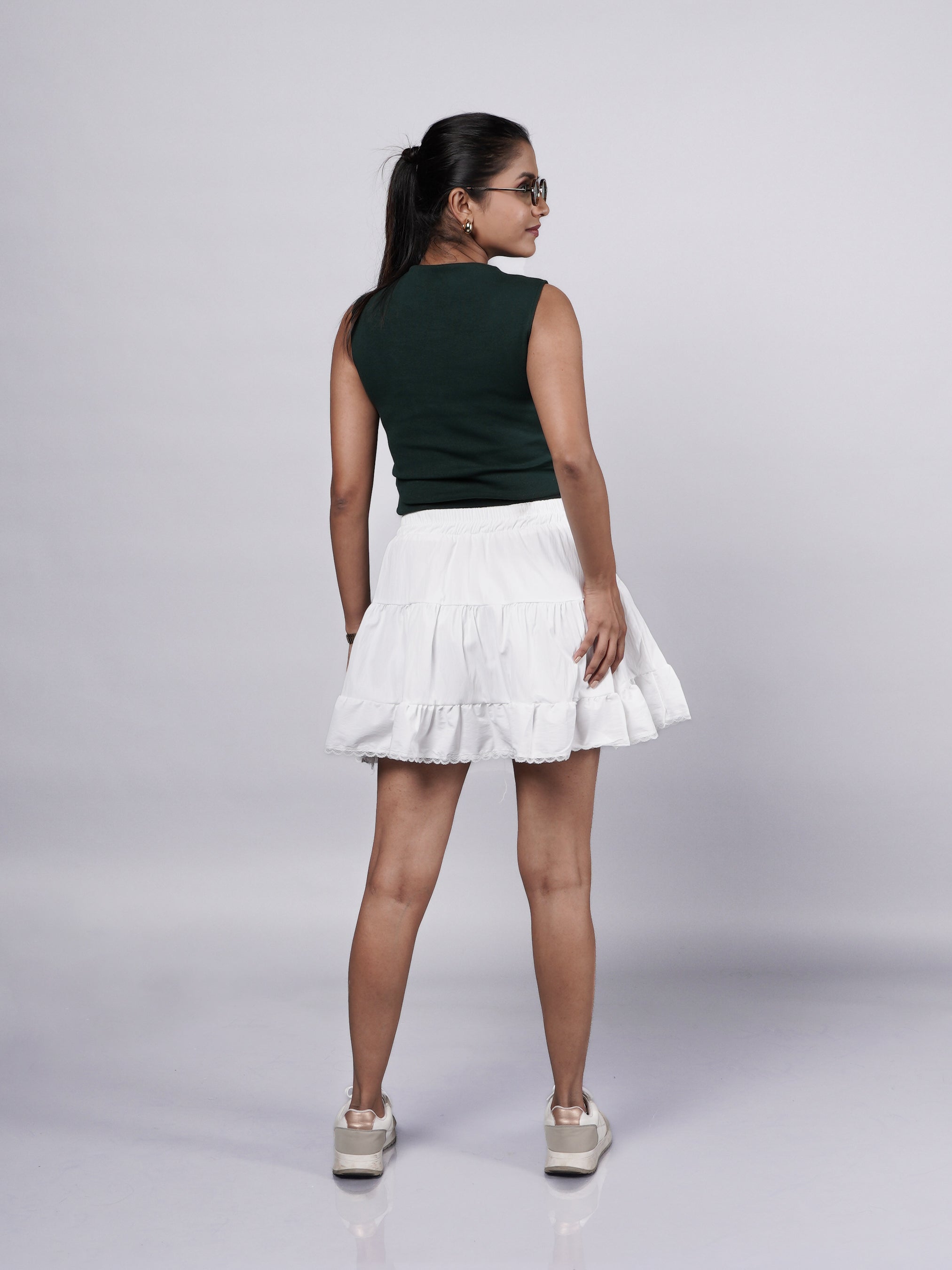 White Y2K Mini Skirt