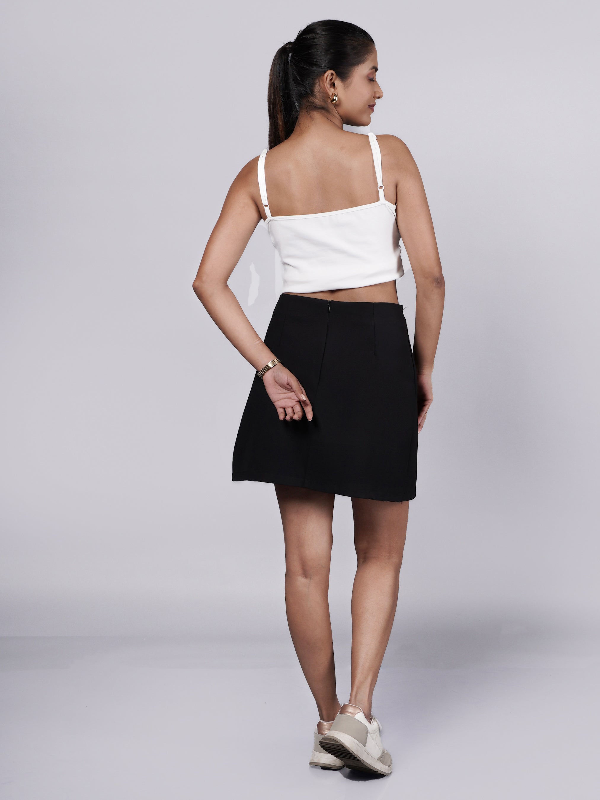 Black Pleated Mini Skirt