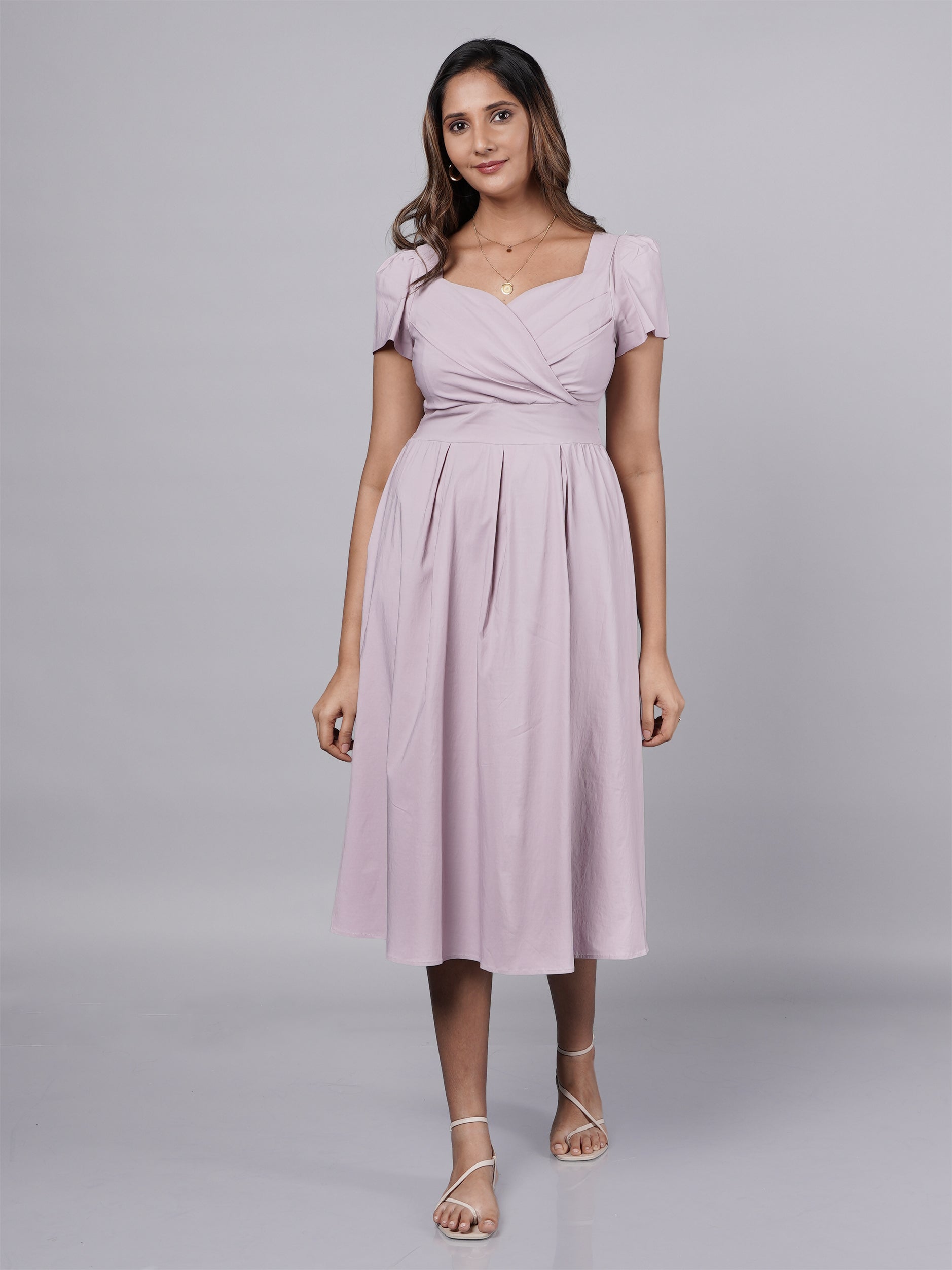 Lavender Cotton Midi Dress