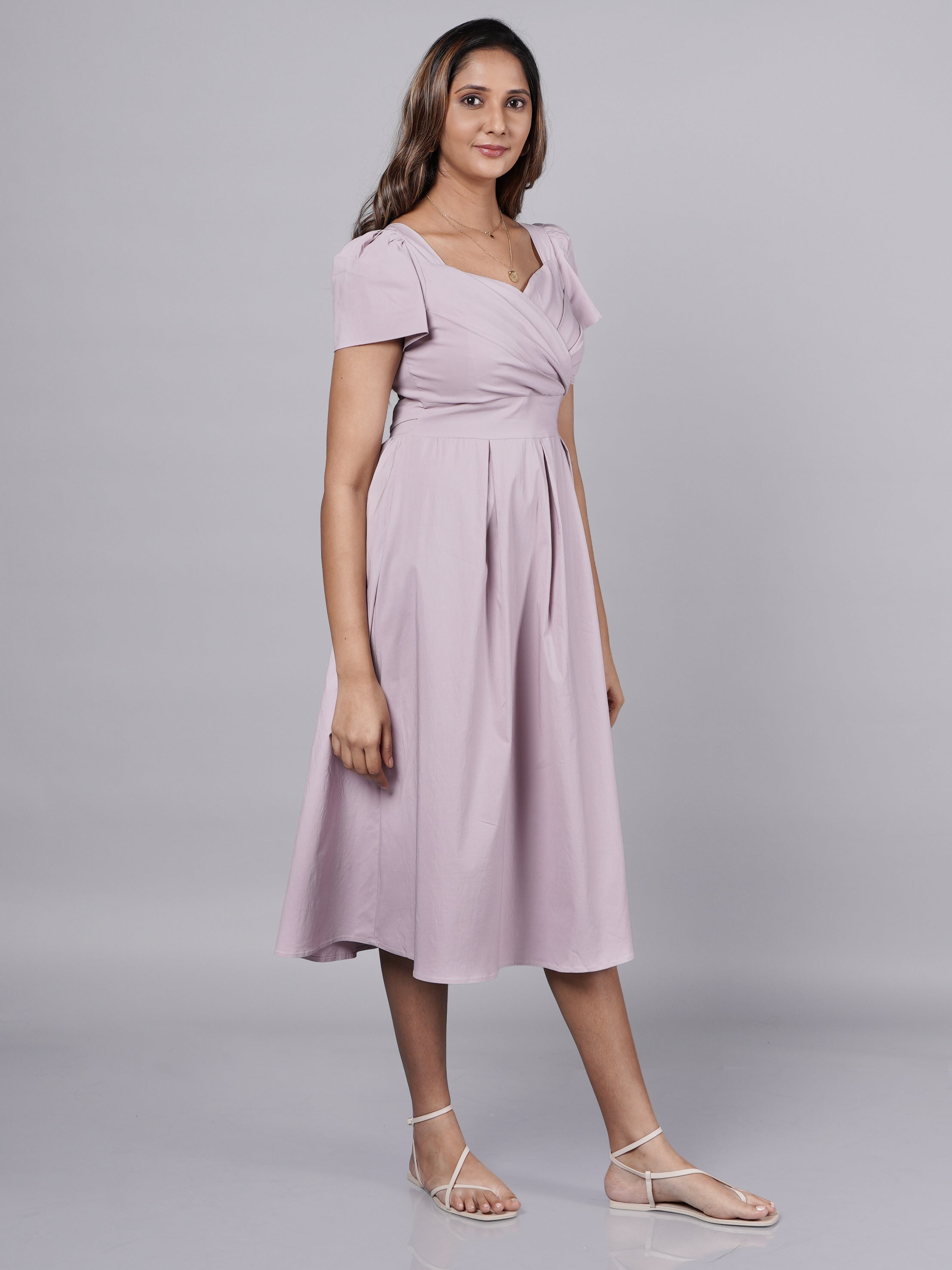 Lavender Cotton Midi Dress
