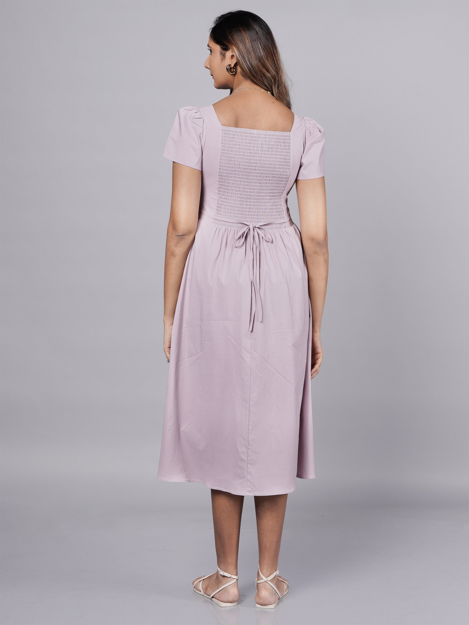 Lavender Cotton Midi Dress