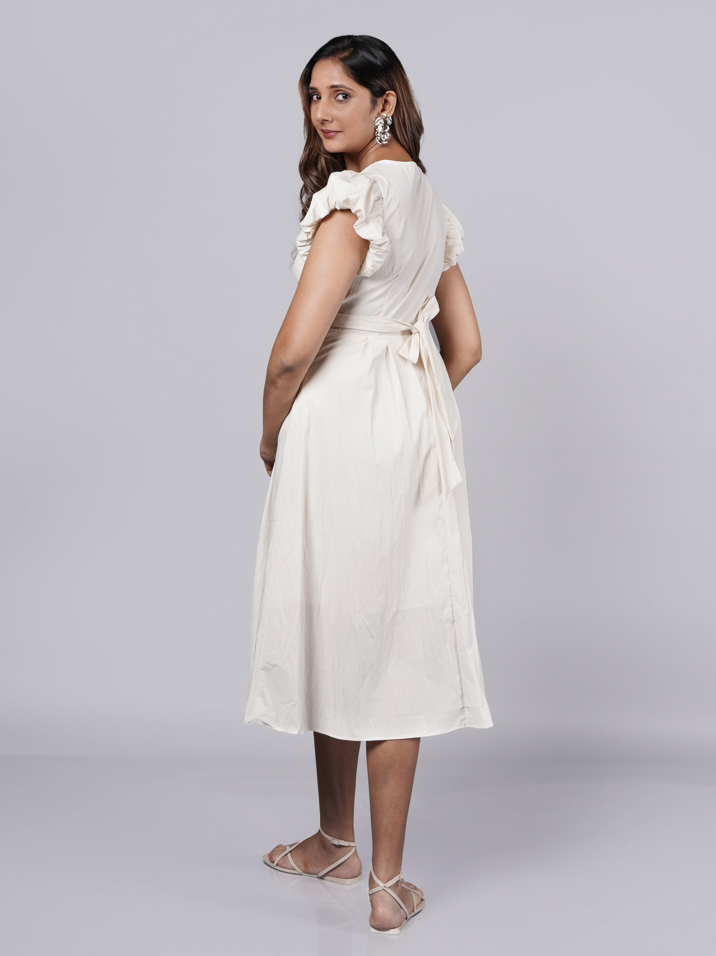 Yellow Puff Sleeve A-Line Sunny Dress