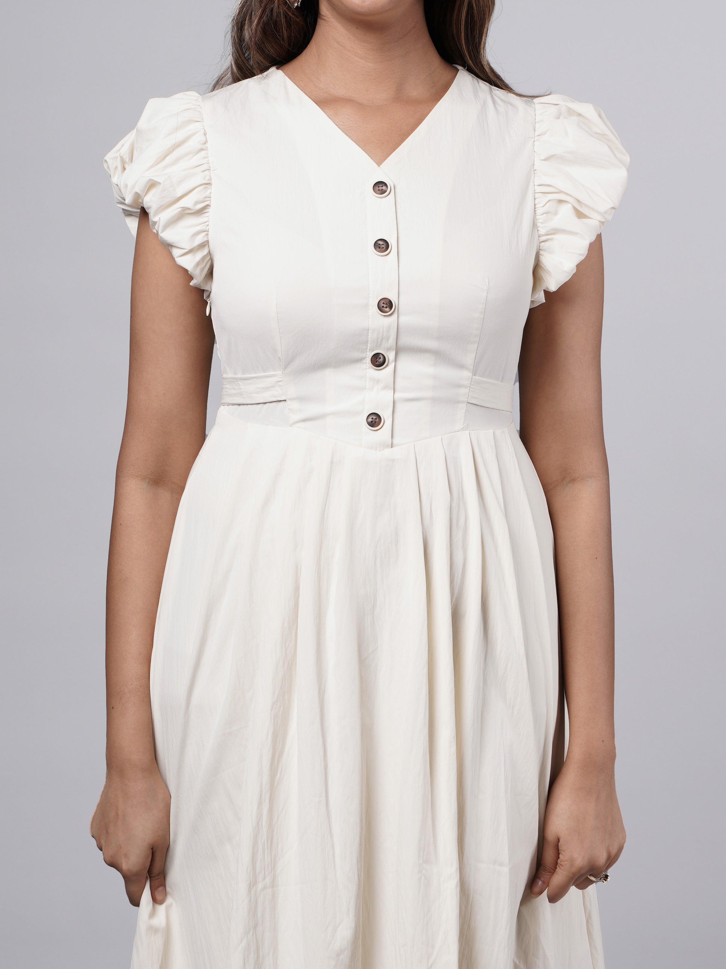 Yellow Puff Sleeve A-Line Sunny Dress