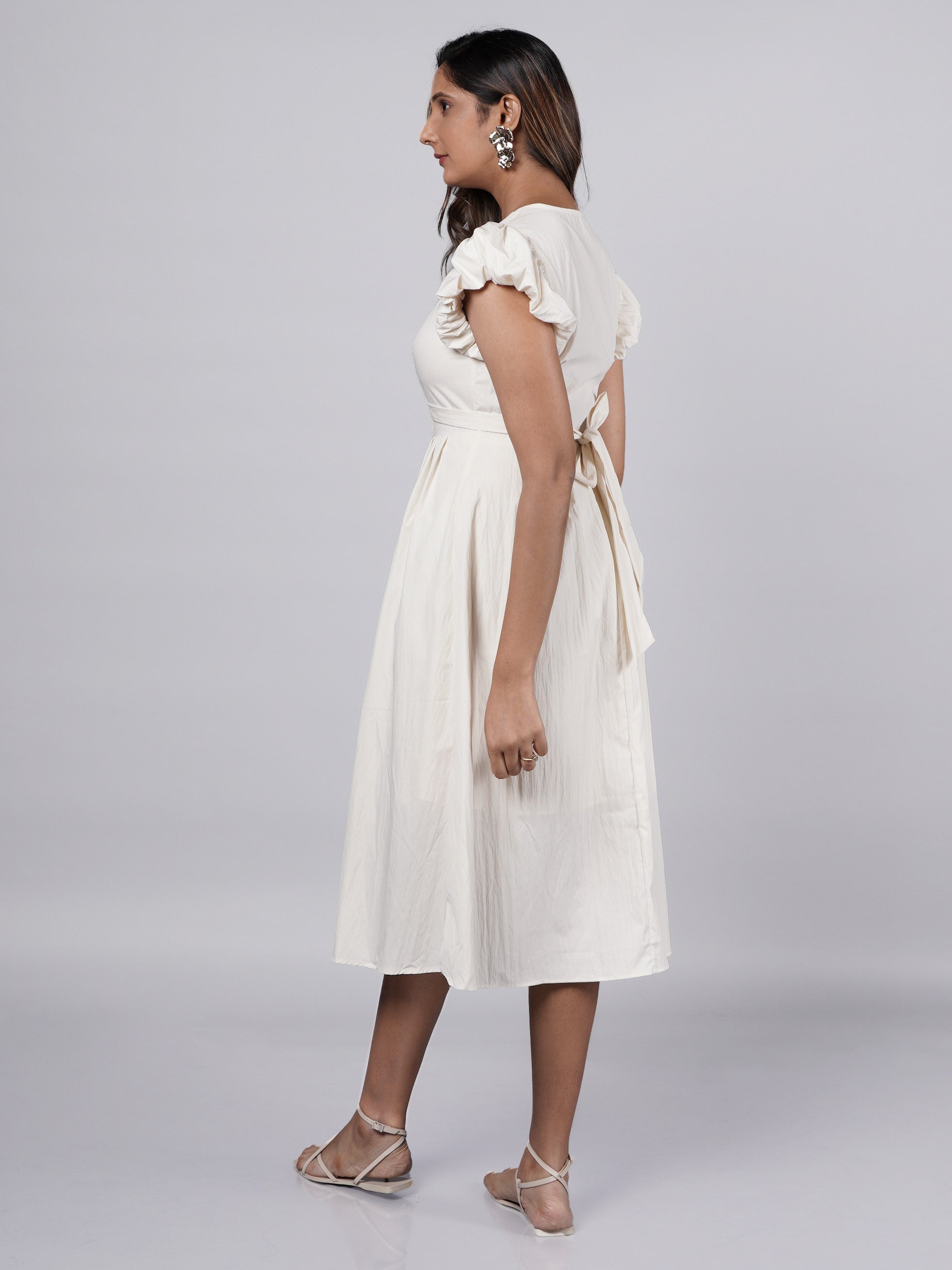 Yellow Puff Sleeve A-Line Sunny Dress