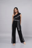Elegant Black Off-the-Shoulder Jumpsuit (Old Money Style)
