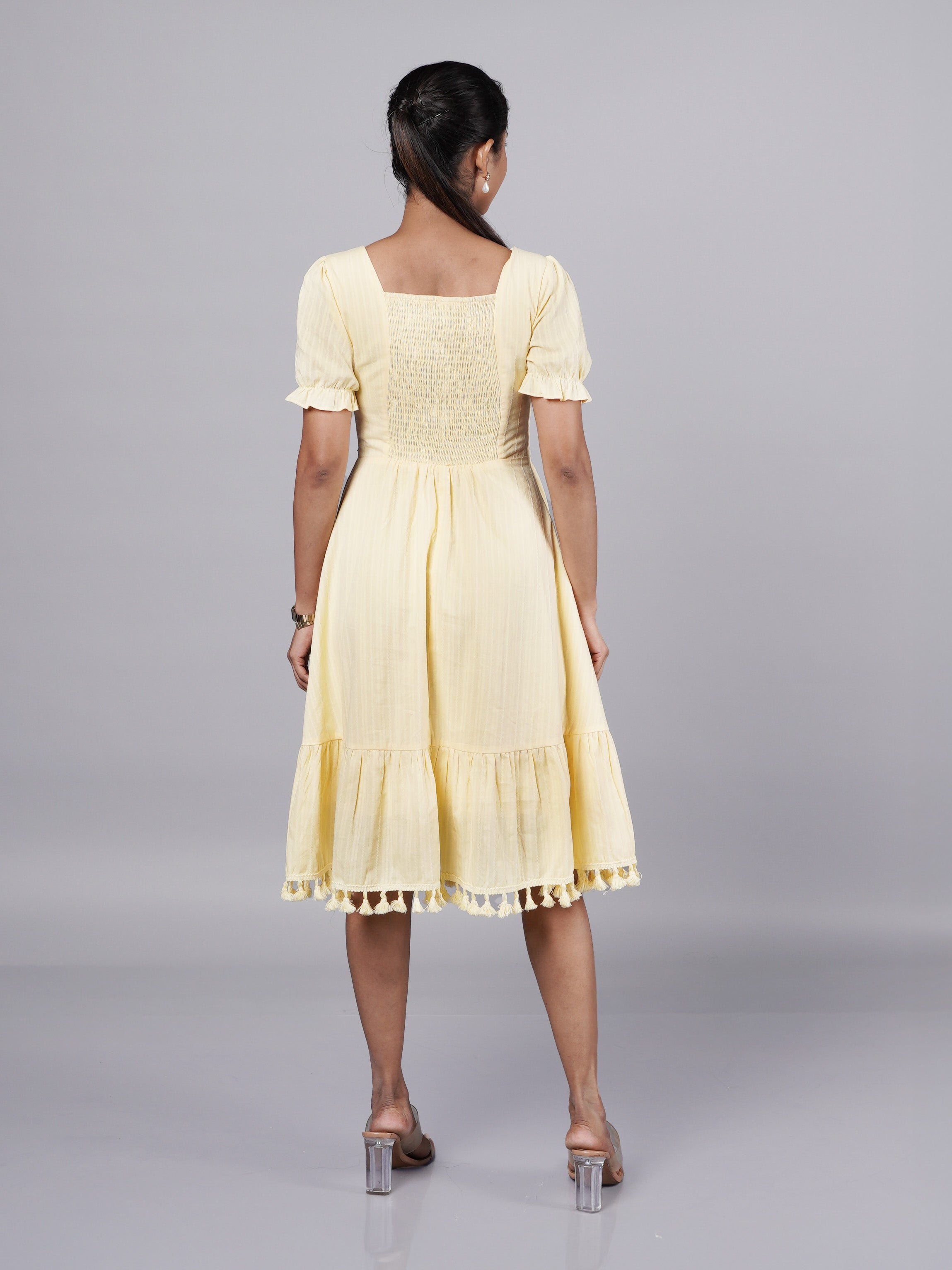 Yellow Boho A-Line Dress