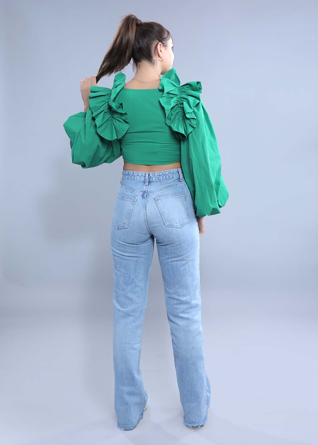 Fitted Top with Balloon Sleeves FRENCH THEORY