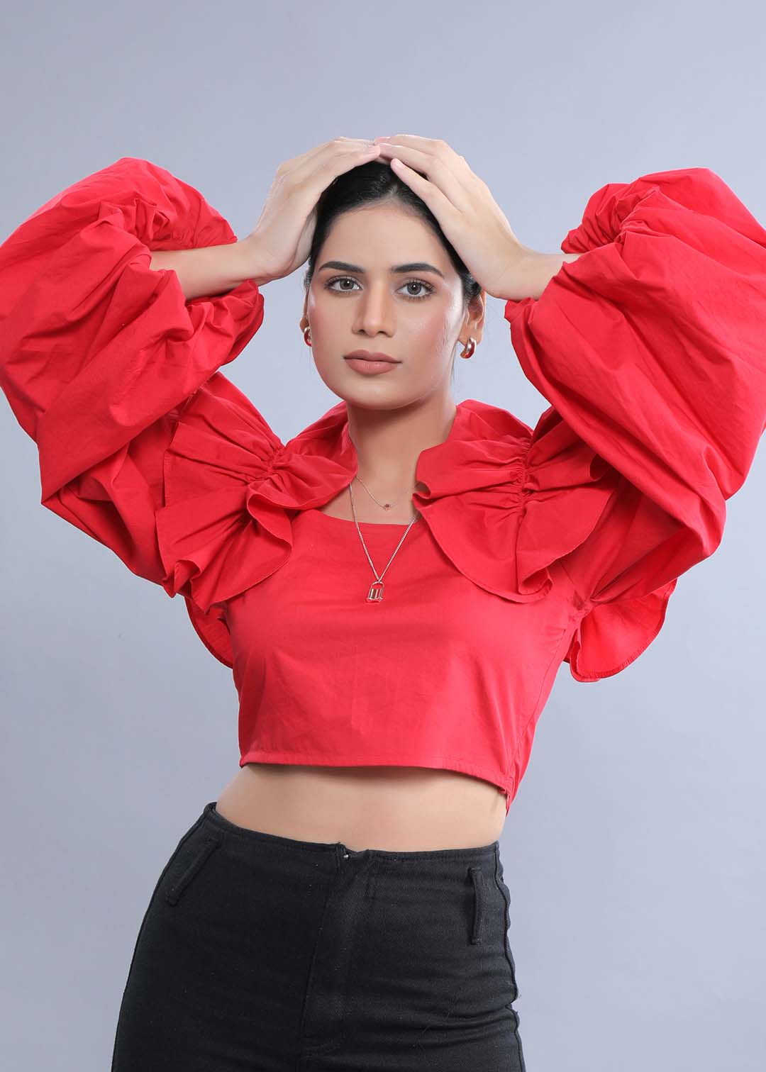 Fitted Top with Balloon Sleeves FRENCH THEORY