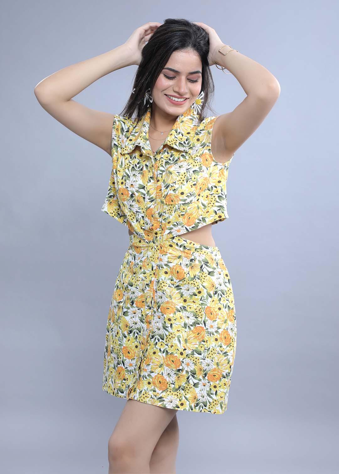 White Printed Shift Dress FRENCH THEORY