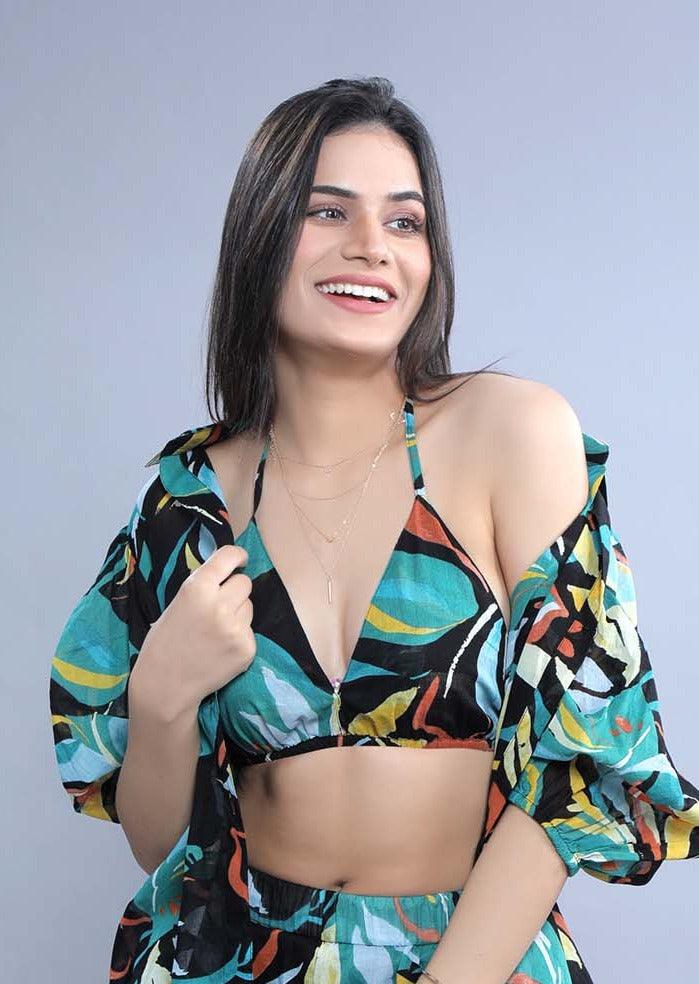 Printed Bikini Top FRENCH THEORY