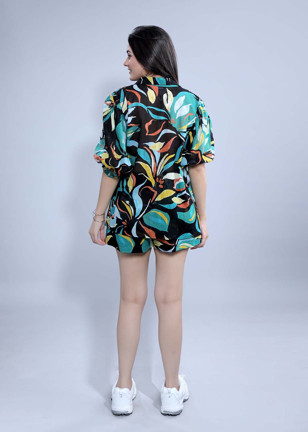 Printed Oversized Puff Sleeve Shirt FRENCH THEORY