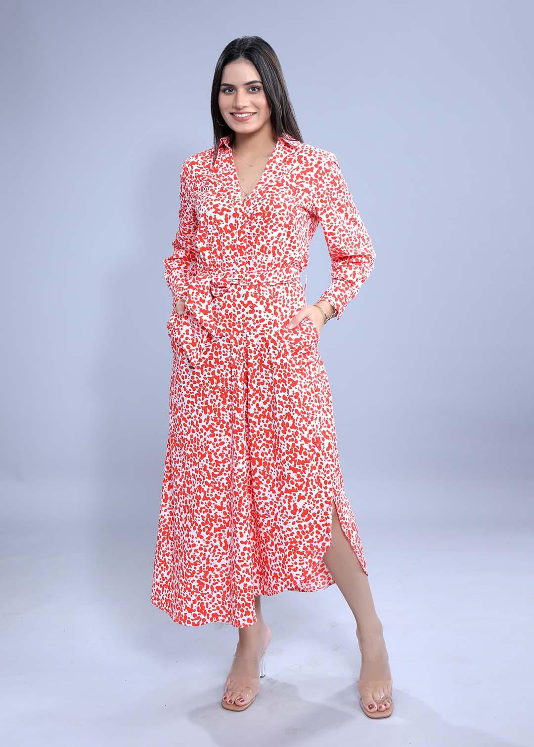 Crush Crepe Printed A-Line Dress FRENCH THEORY