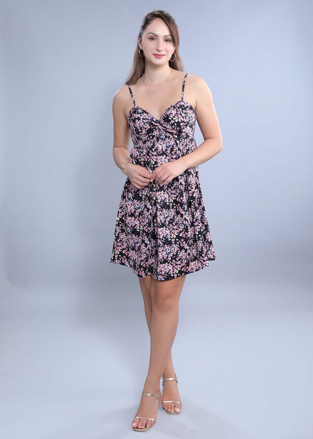 Georgette Printed Fit & Flared Dress FRENCH THEORY