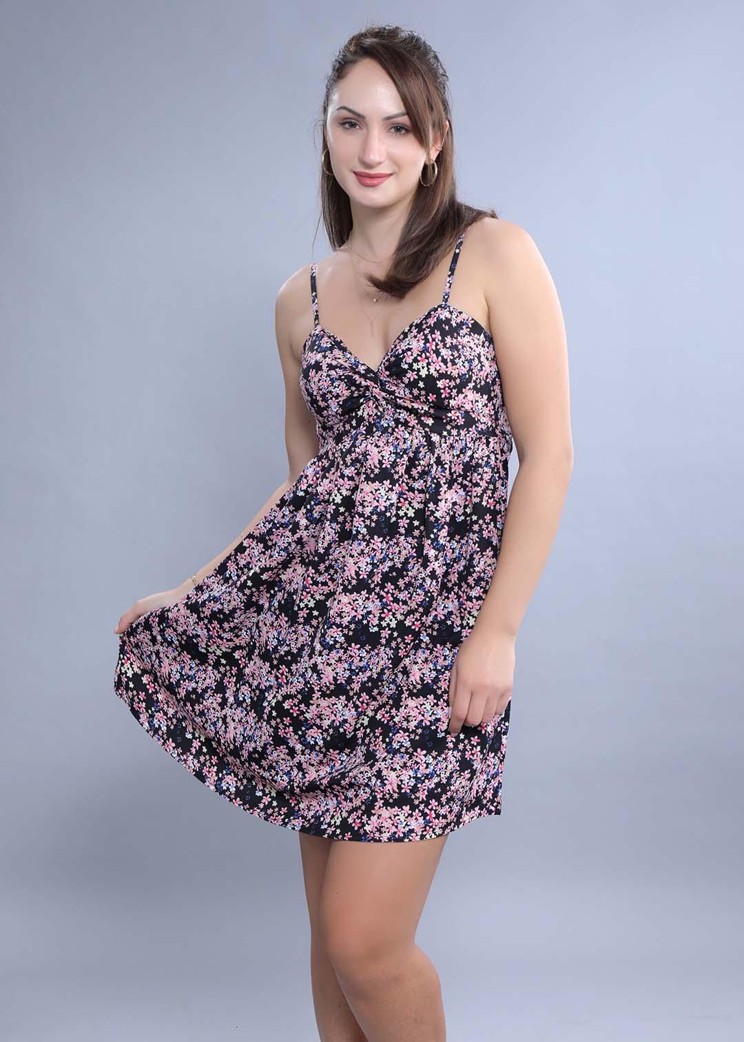 Georgette Printed Fit & Flared Dress FRENCH THEORY