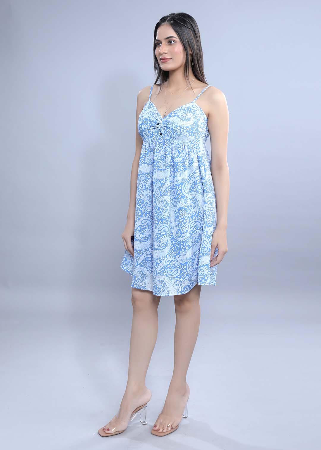 Georgette Printed Fit & Flared Dress FRENCH THEORY