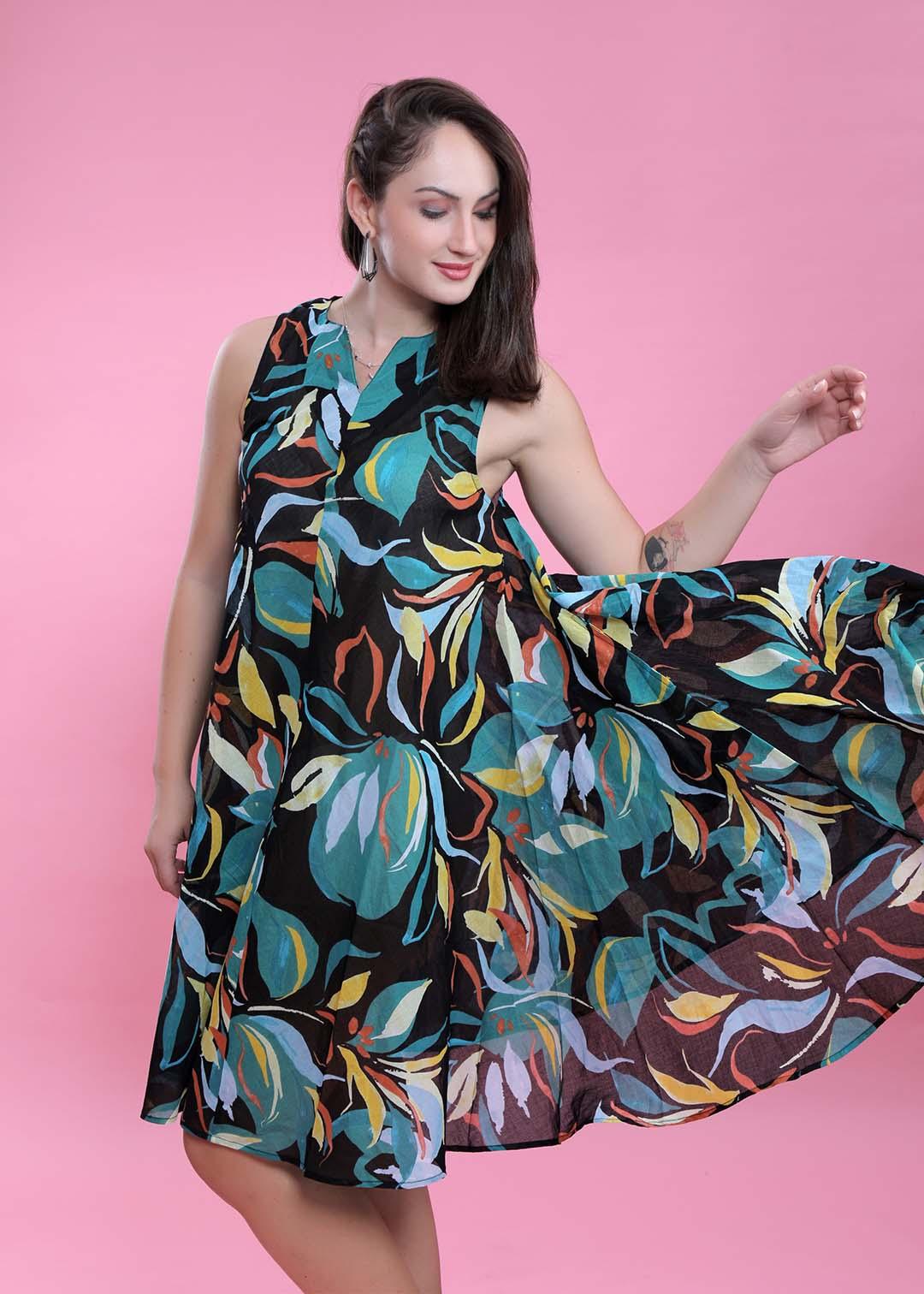 Printed A-Line Dress FRENCH THEORY