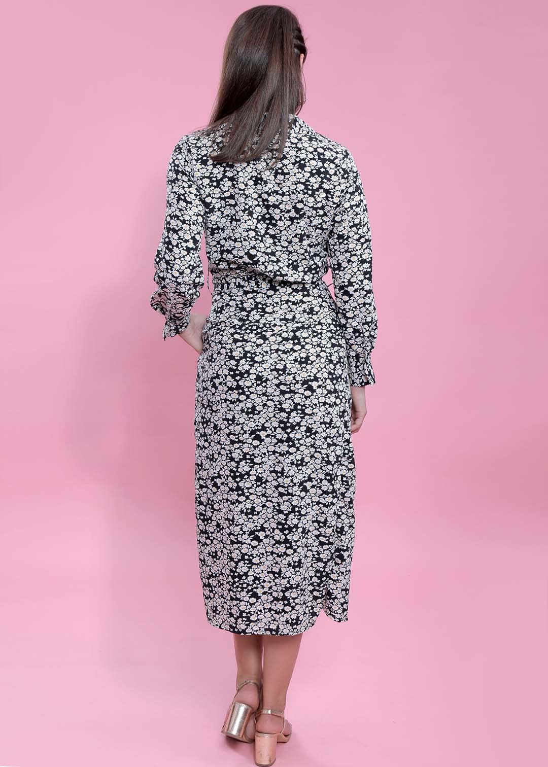 Crush Crepe Printed A-Line Dress FRENCH THEORY