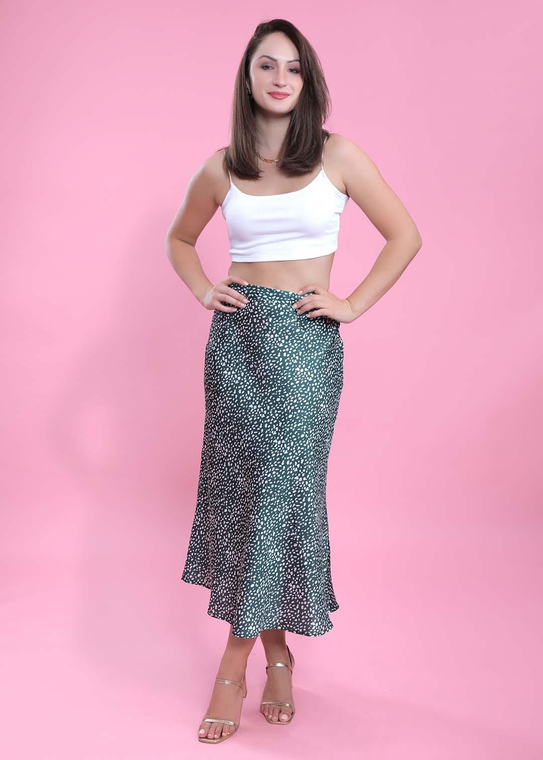 Satin Printed Long Skirt FRENCH THEORY