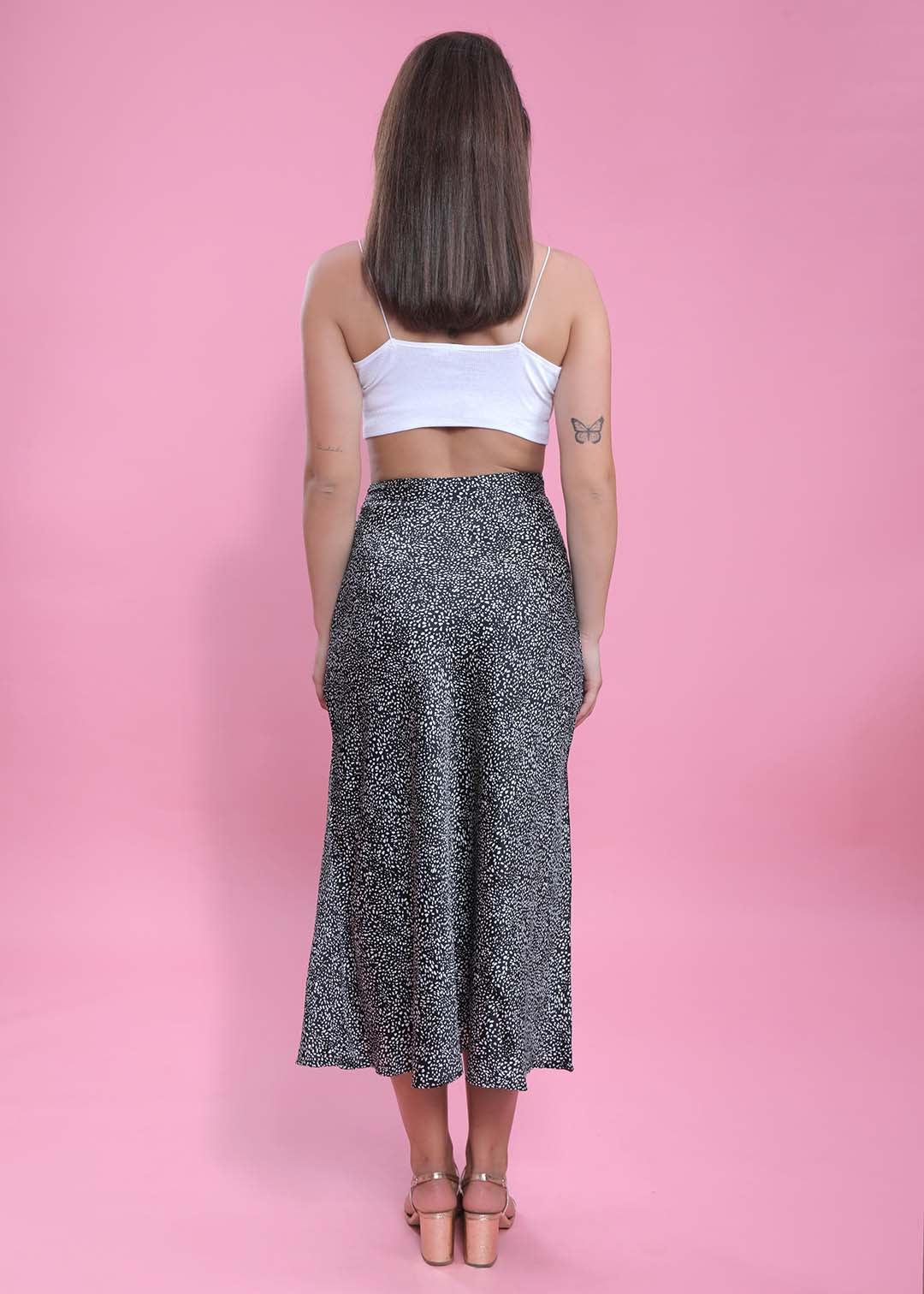 Satin Printed Long Skirt FRENCH THEORY
