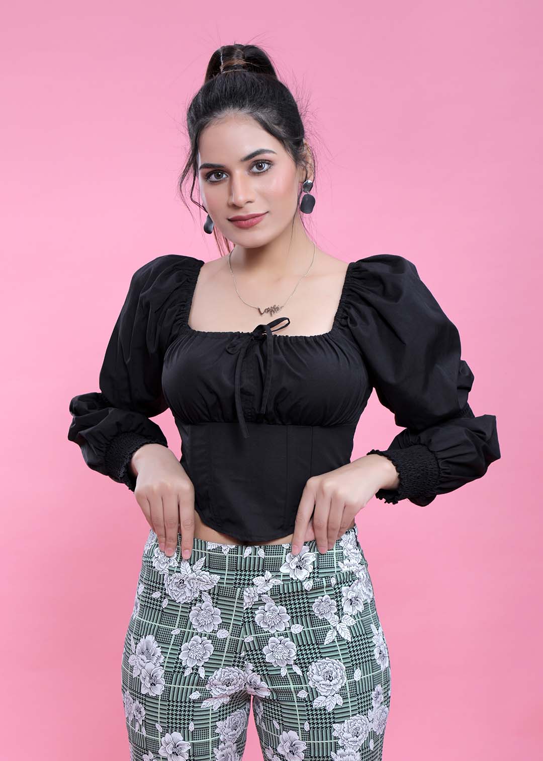 Slim Fit Top with Puff Sleeve FRENCH THEORY