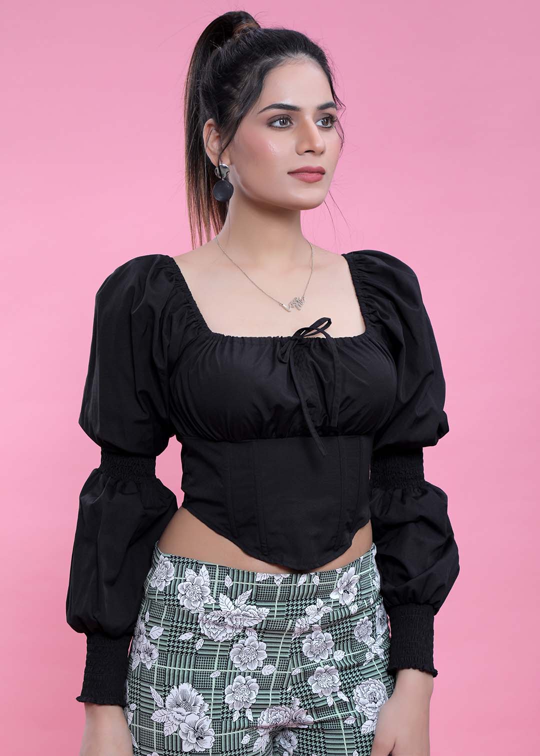 Slim Fit Top with Puff Sleeve FRENCH THEORY