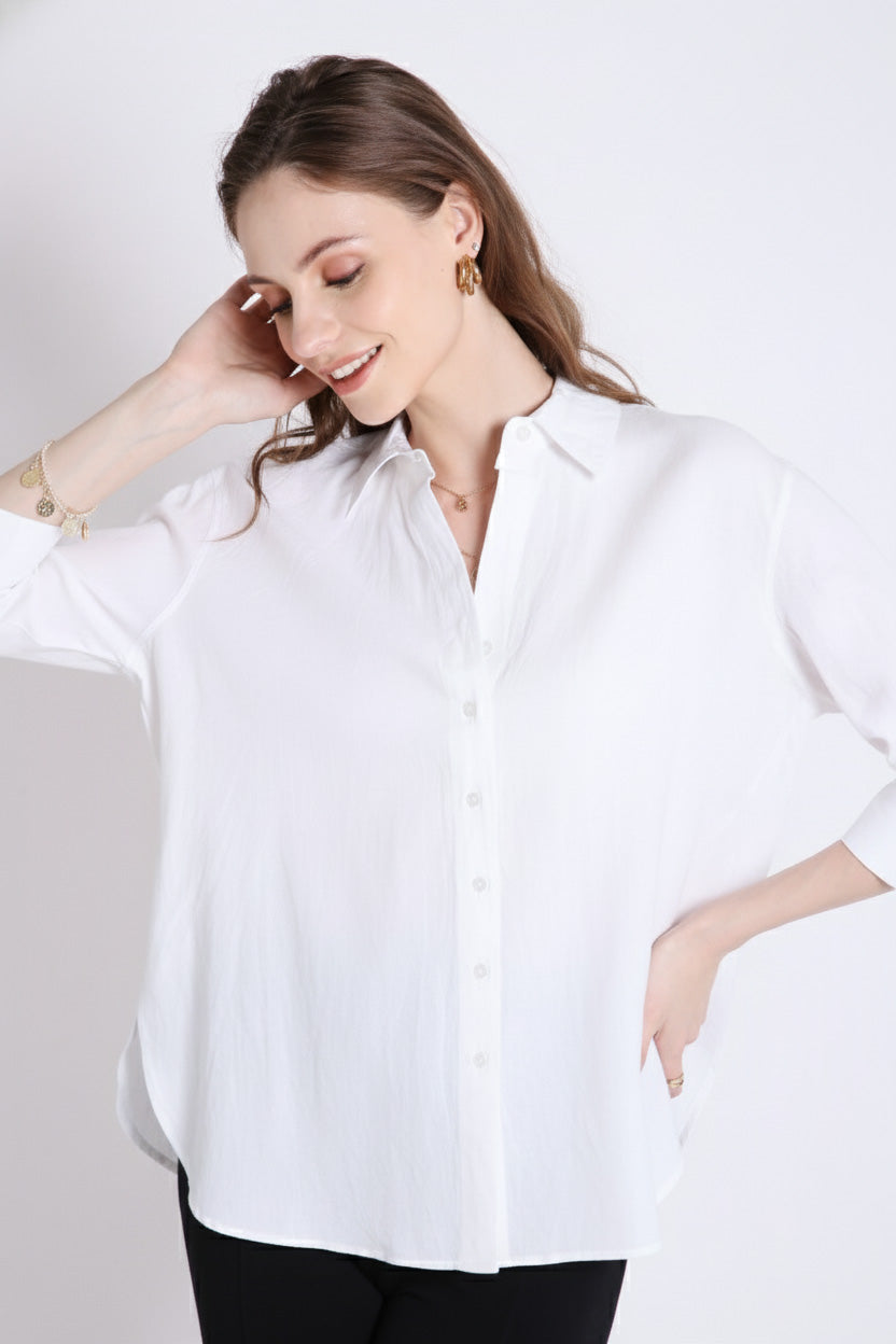 Oversized White Linen Shirt