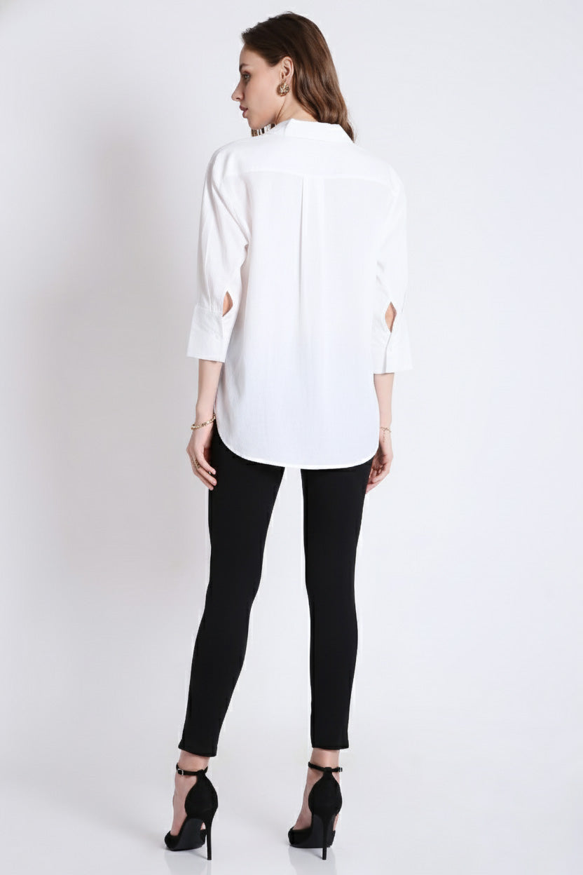 Oversized White Linen Shirt