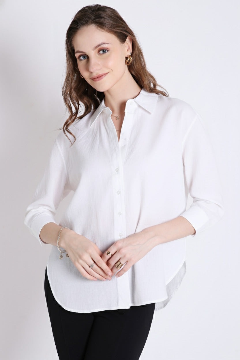 Oversized White Linen Shirt