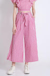 Pink Checks Long Flared Pant FRENCH THEORY