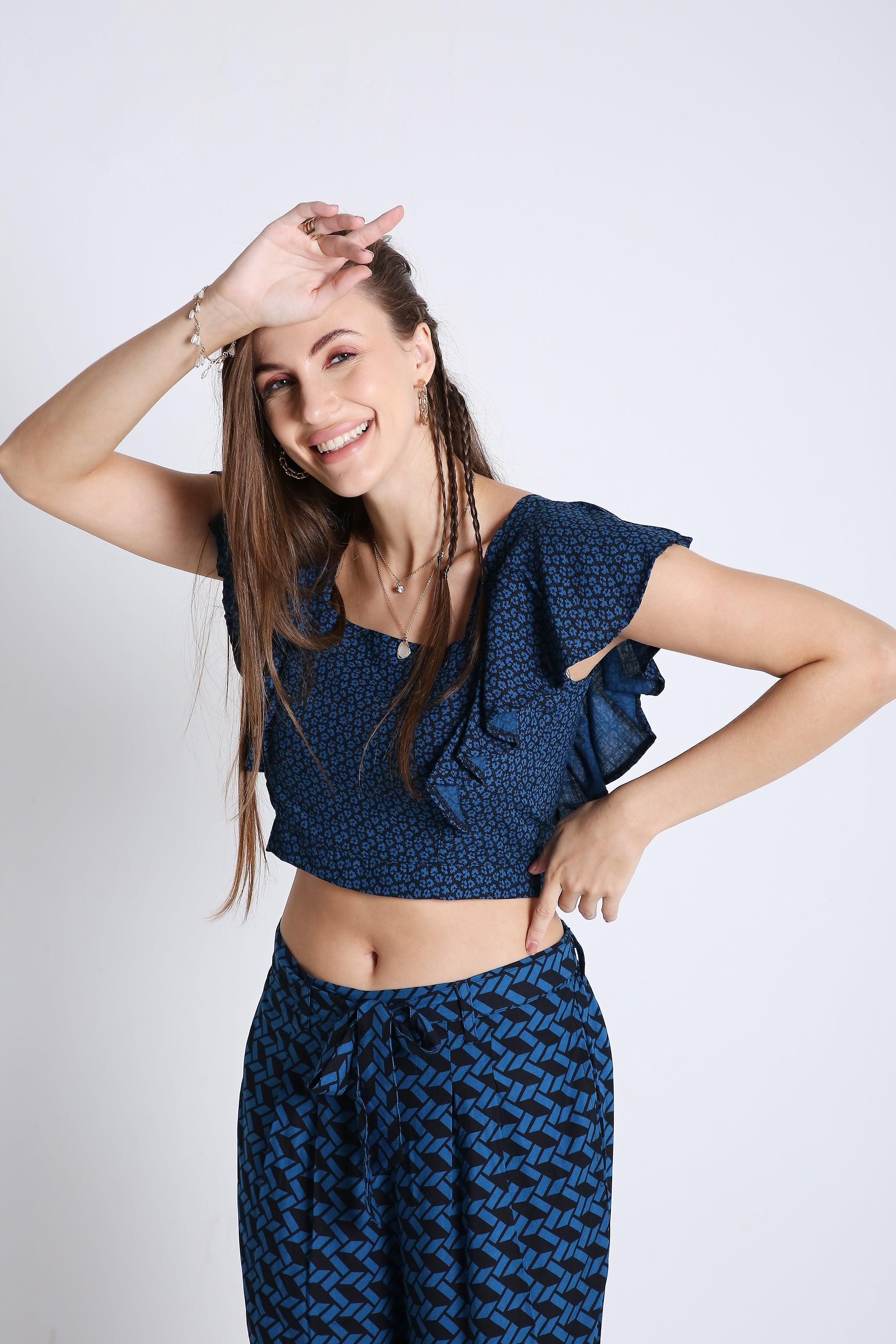 Frilled Crop Top FRENCH THEORY