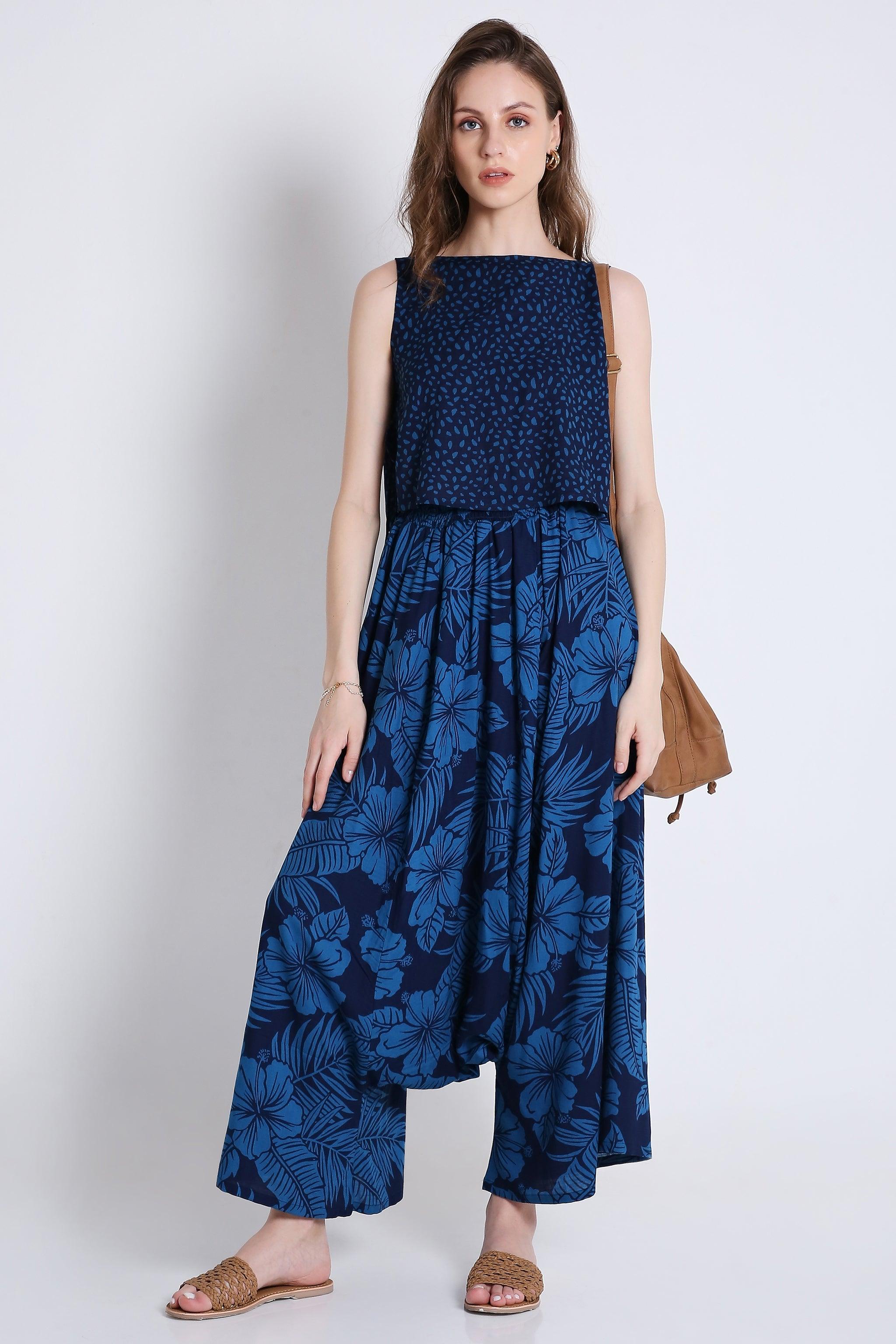 Printed Long Harem Pants FRENCH THEORY