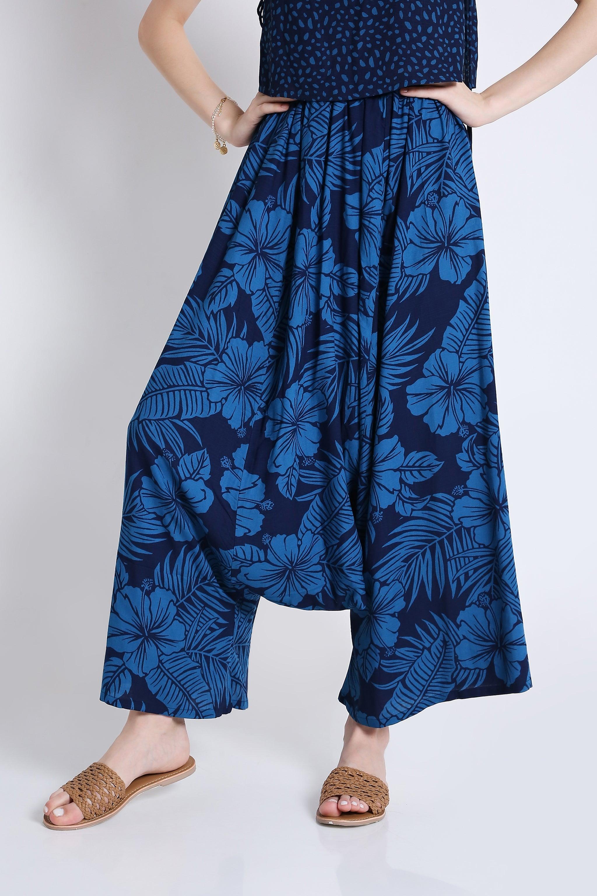Printed Long Harem Pants FRENCH THEORY