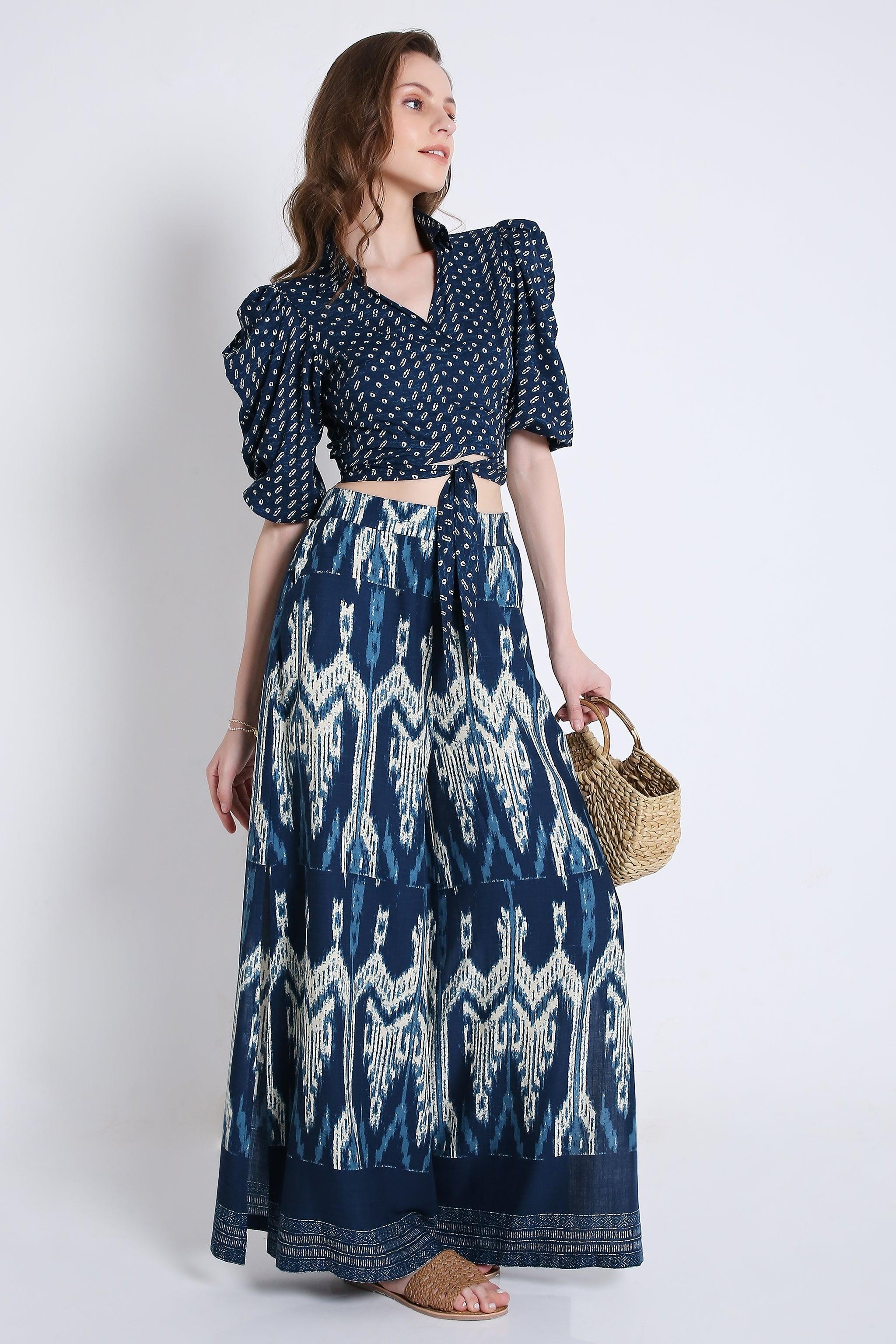 Puff Sleeve Wrap Crop Top FRENCH THEORY