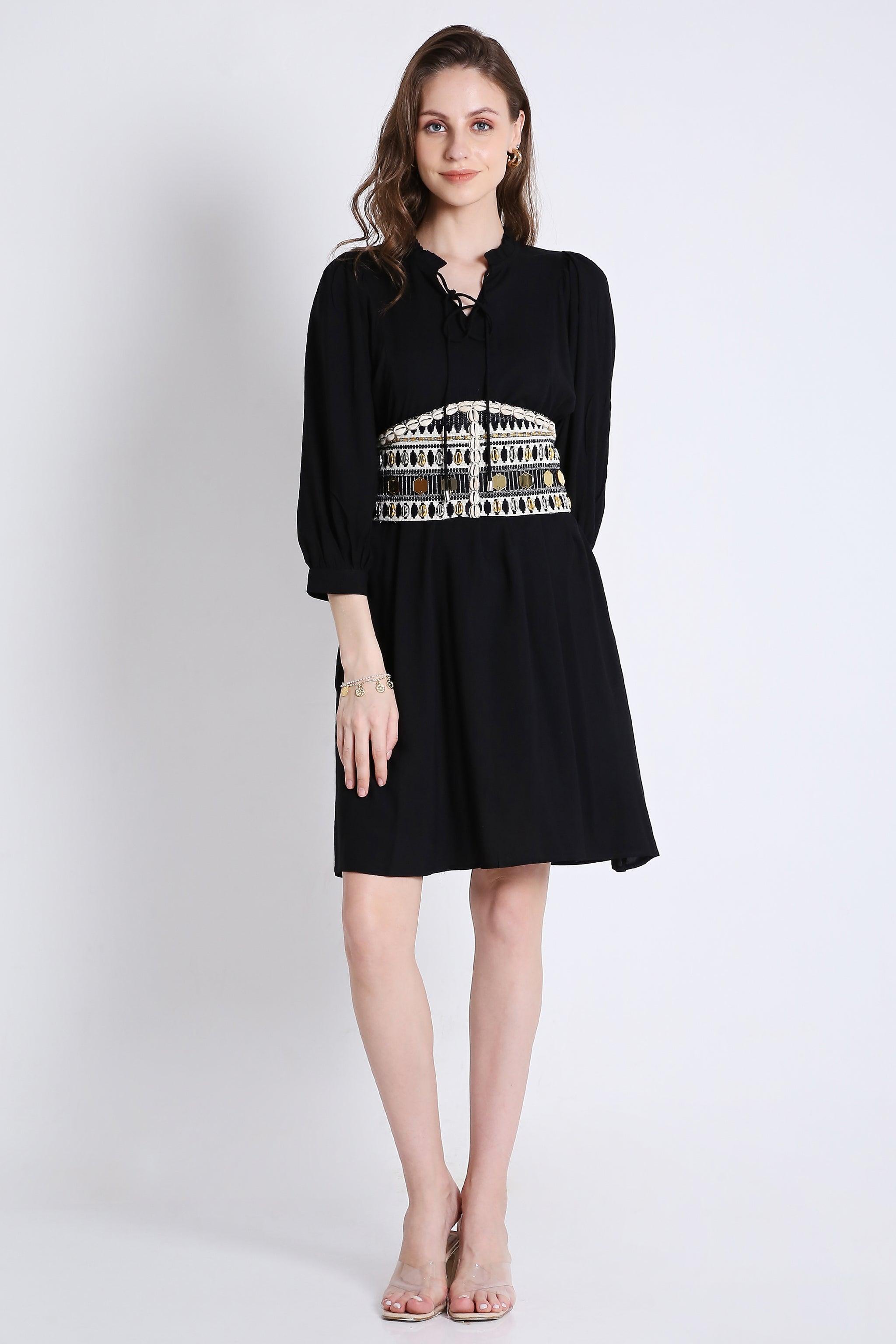Midi Dress with Batwing Sleeve (Without Belt) FRENCH THEORY