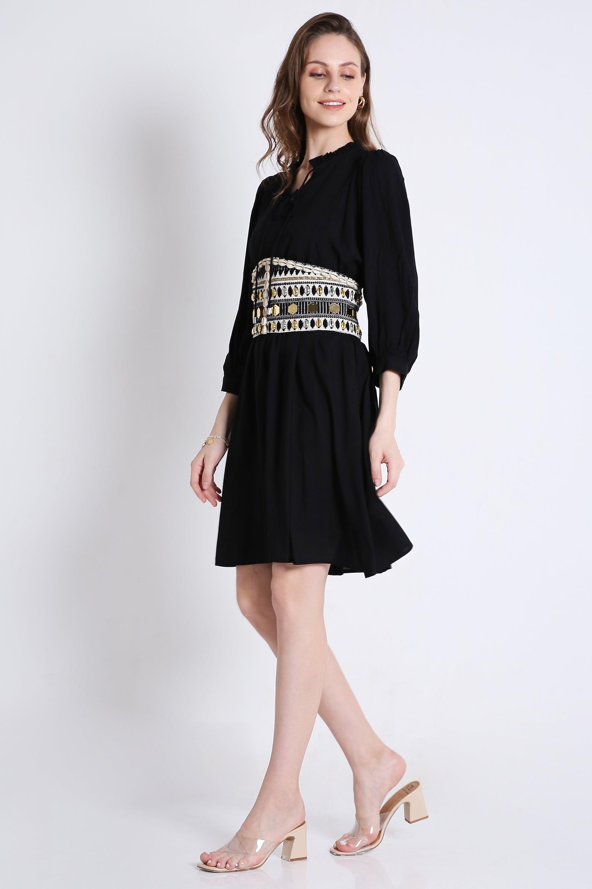 Midi Dress with Batwing Sleeve (Without Belt) FRENCH THEORY