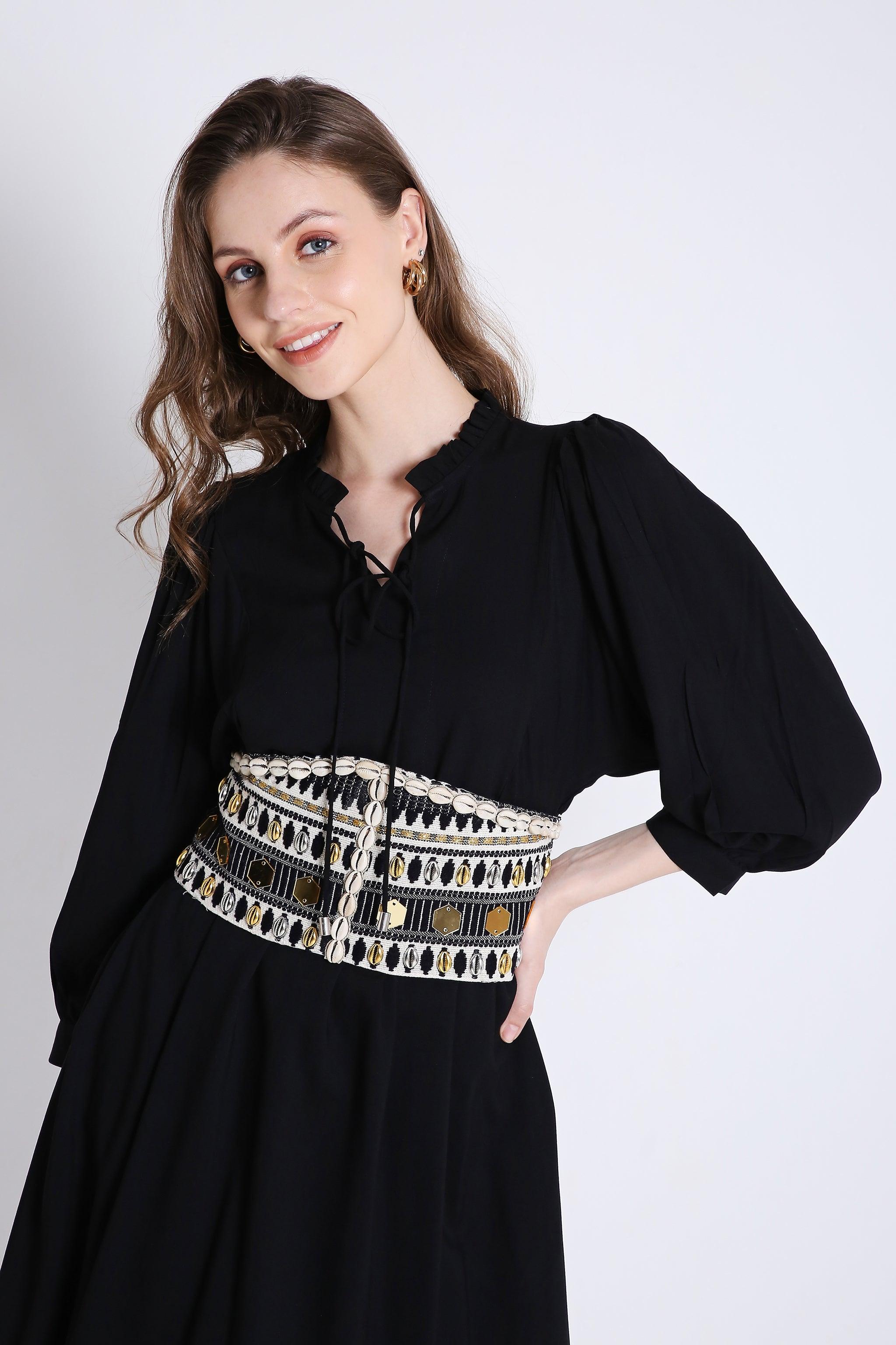 Midi Dress with Batwing Sleeve (Without Belt) FRENCH THEORY