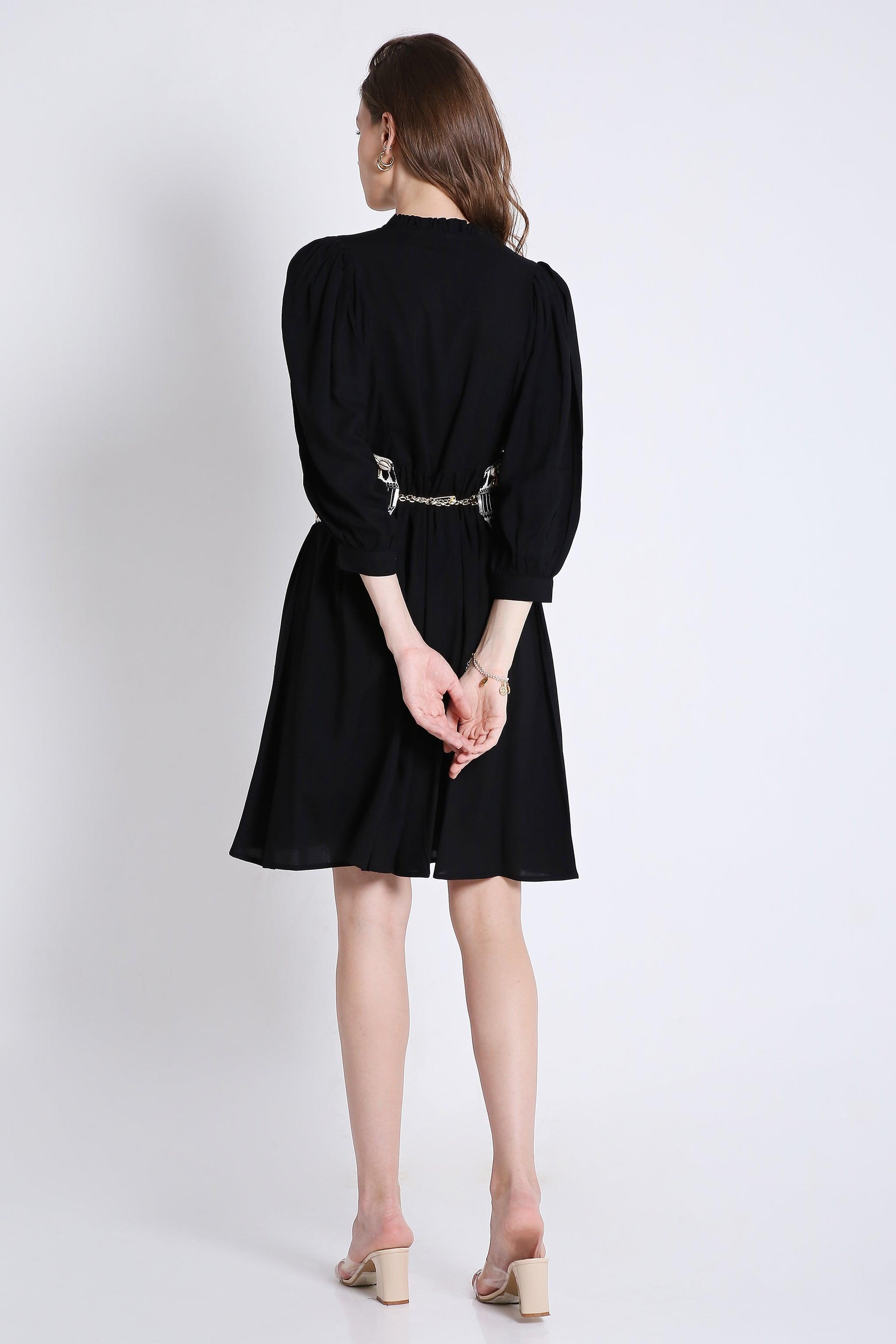 Midi Dress with Batwing Sleeve (Without Belt) FRENCH THEORY