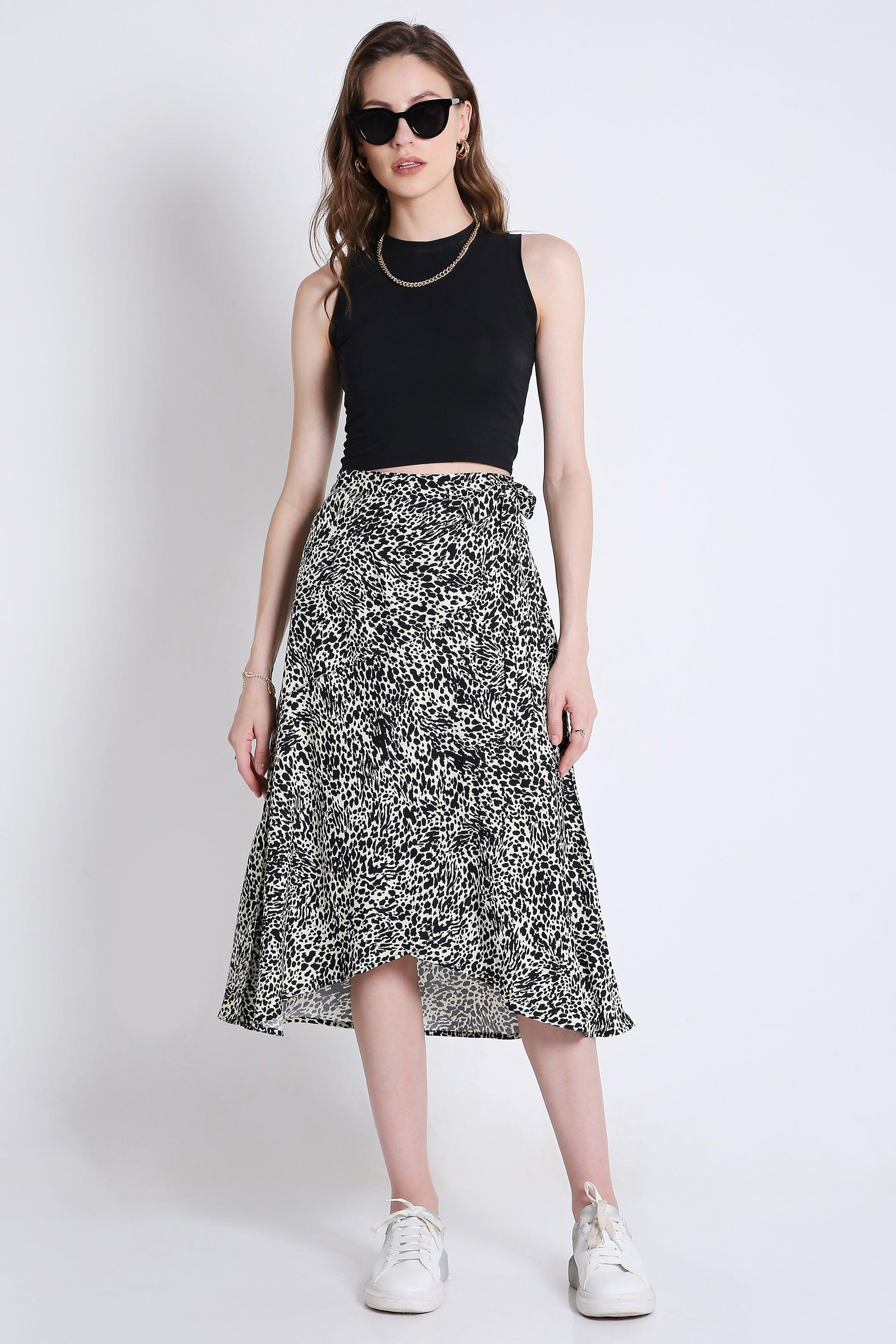 Printed Wrap Around Skirt FRENCH THEORY