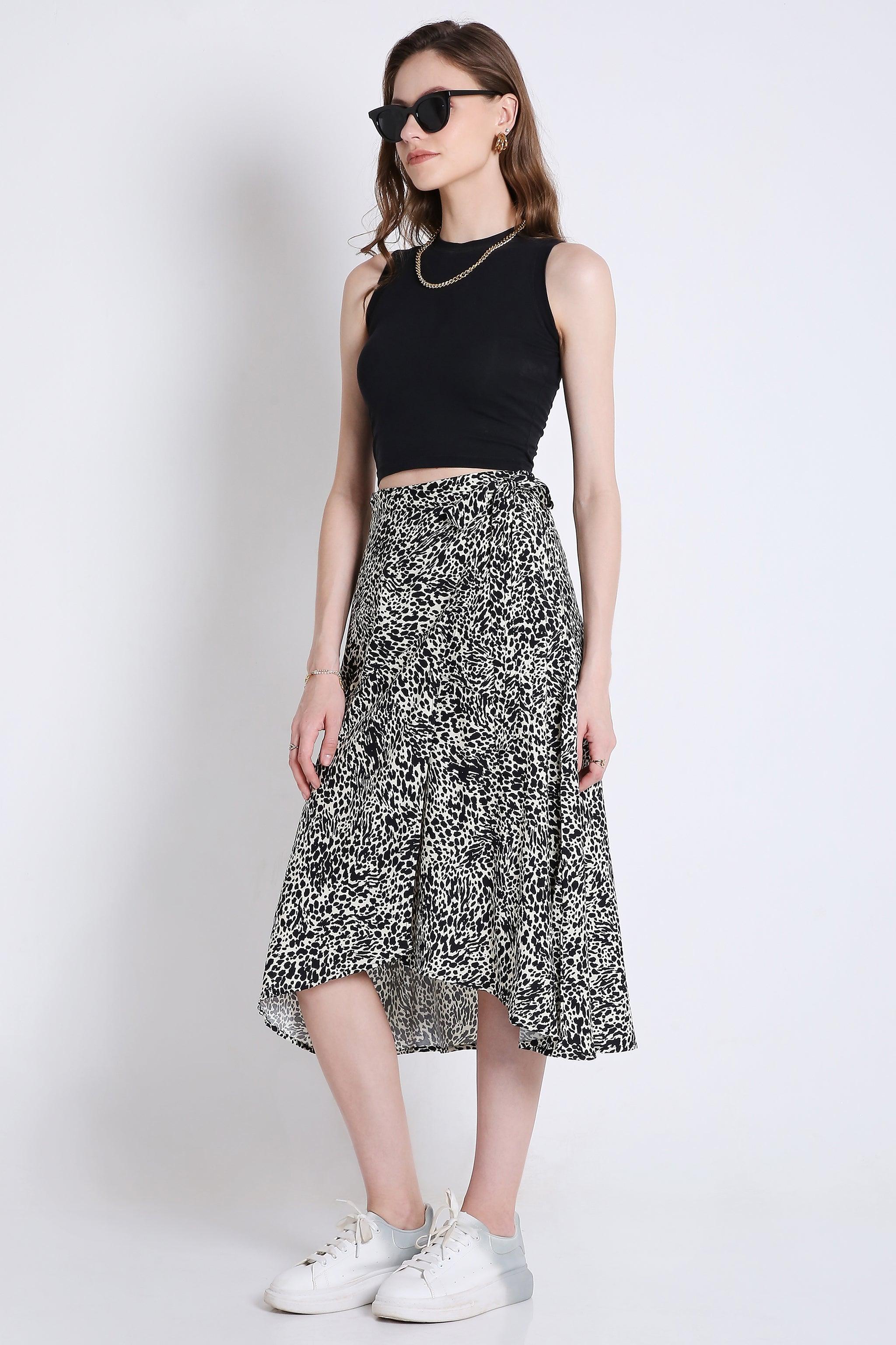 Printed Wrap Around Skirt FRENCH THEORY