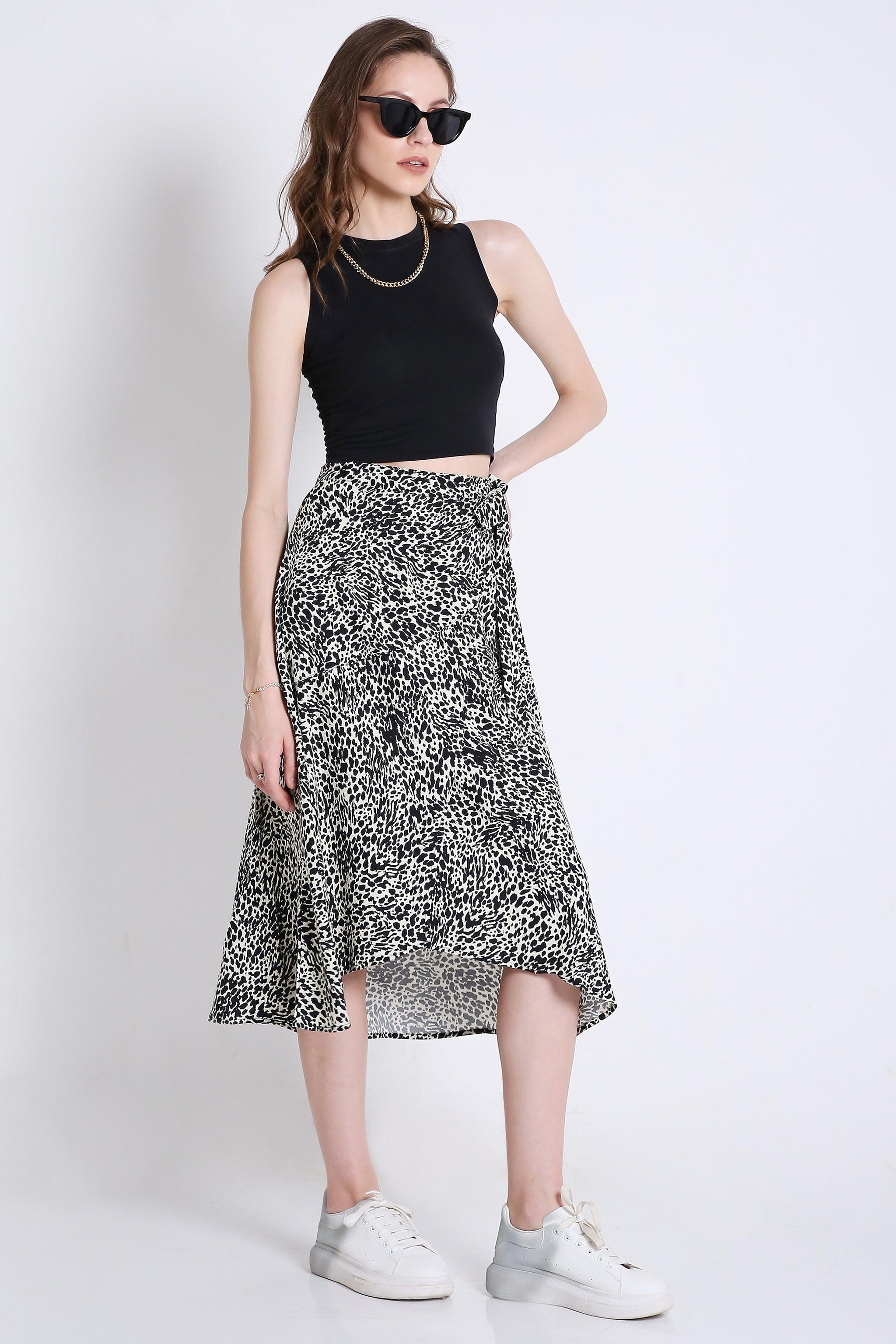 Printed Wrap Around Skirt FRENCH THEORY