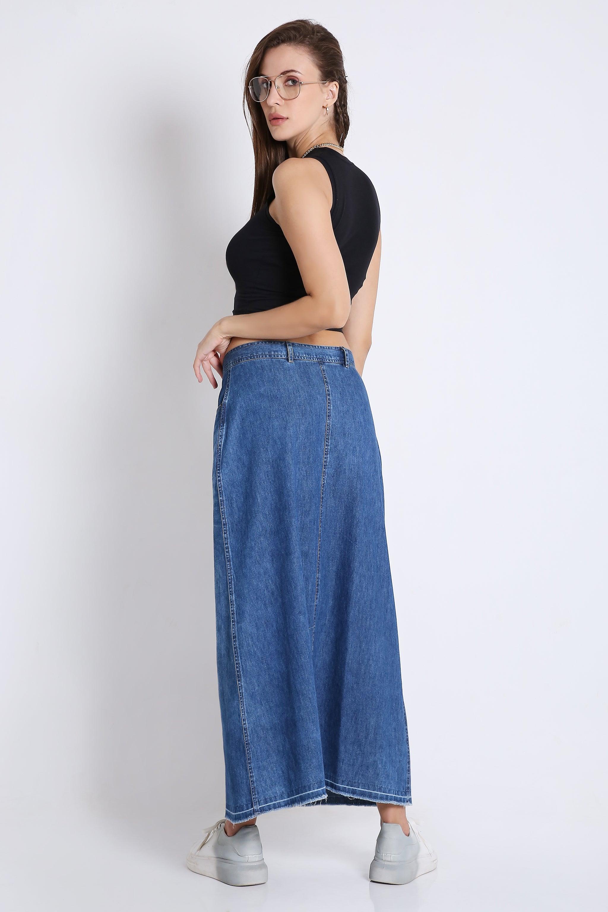 Denim Long Pencil Skirt FRENCH THEORY