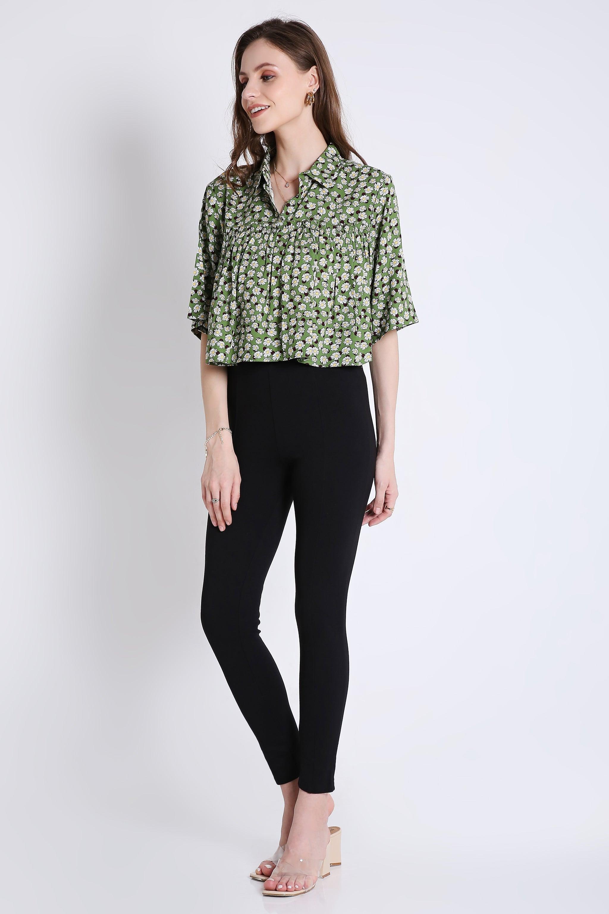 Printed Summer Crop Top FRENCH THEORY