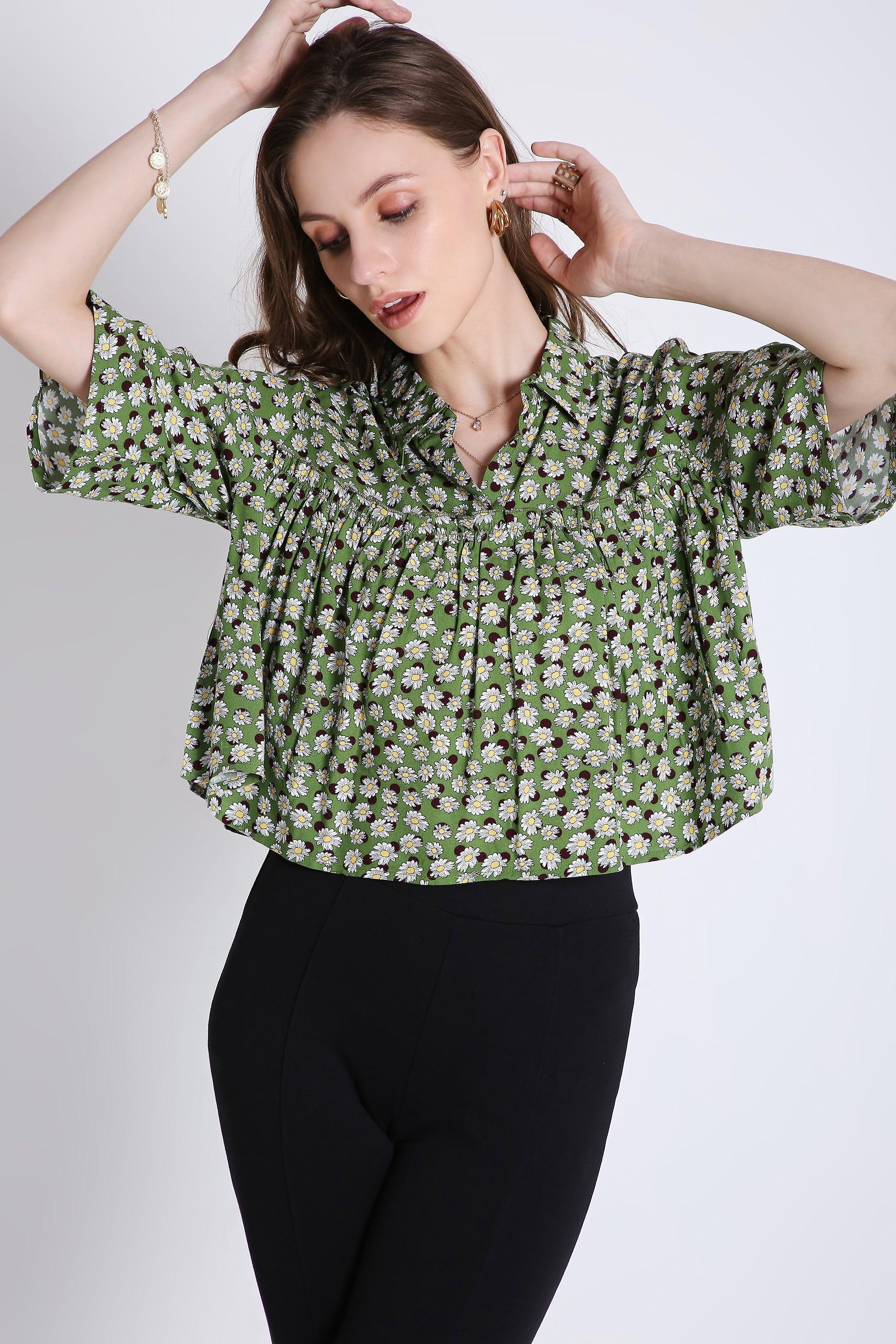 Printed Summer Crop Top FRENCH THEORY